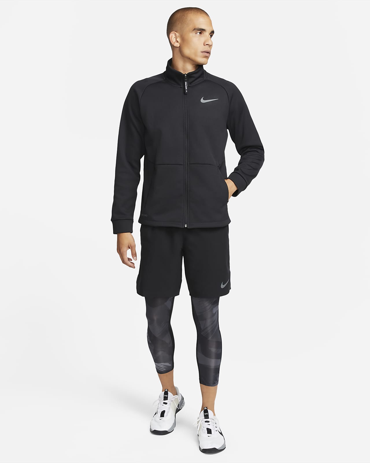 Nike Pro ThermaFIT Men's FullZip LongSleeve Training Top. Nike RO