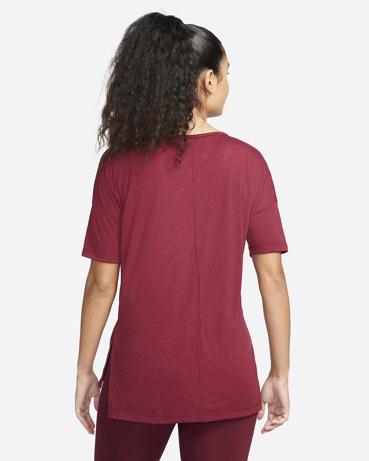 nike yoga short sleeve top