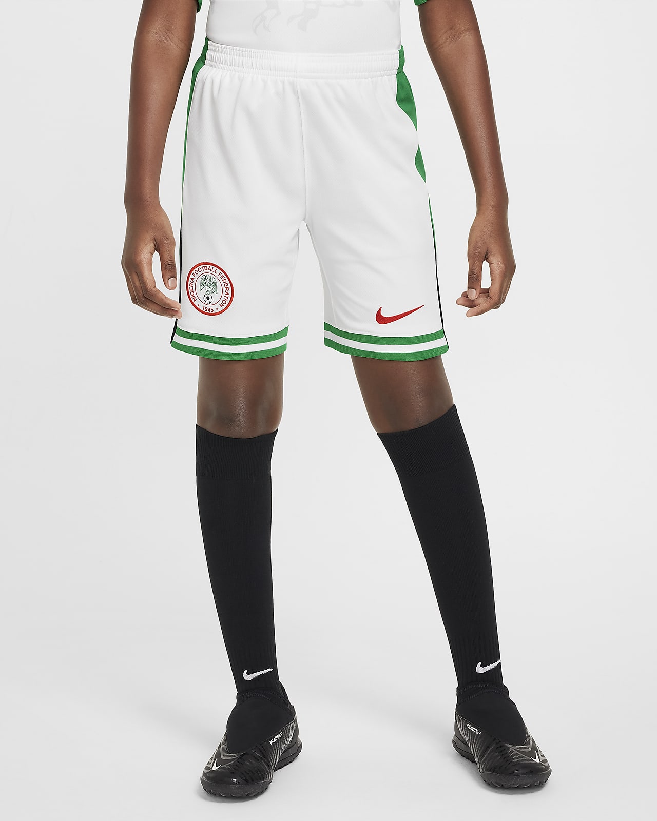 Nijerya 2024 Stadyum İç Saha Nike Dri-FIT Genç Çocuk Futbol Taraftar Şortu