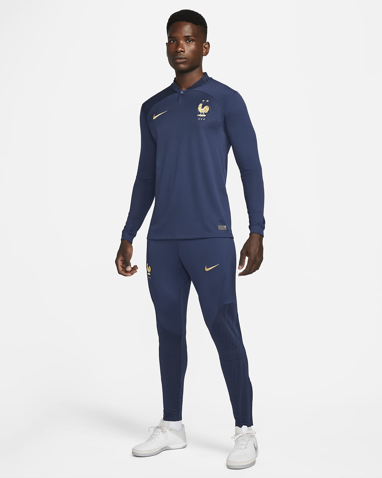 FFF 2022/23 Stadium Home Men's Nike Dri-FIT Long-Sleeve Football Shirt ...