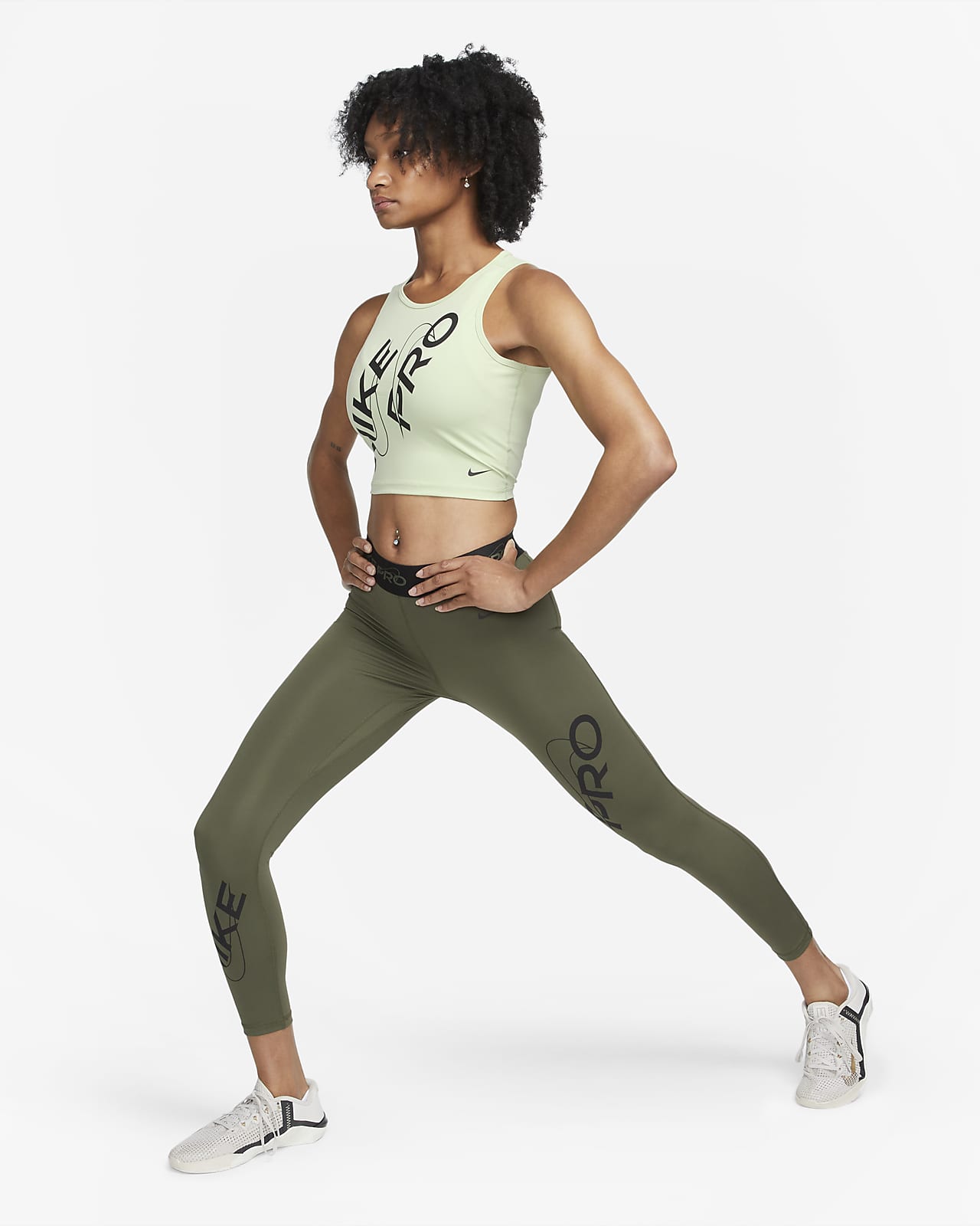Nike Pro Women's Mid-Rise Full-Length Graphic Training Leggings