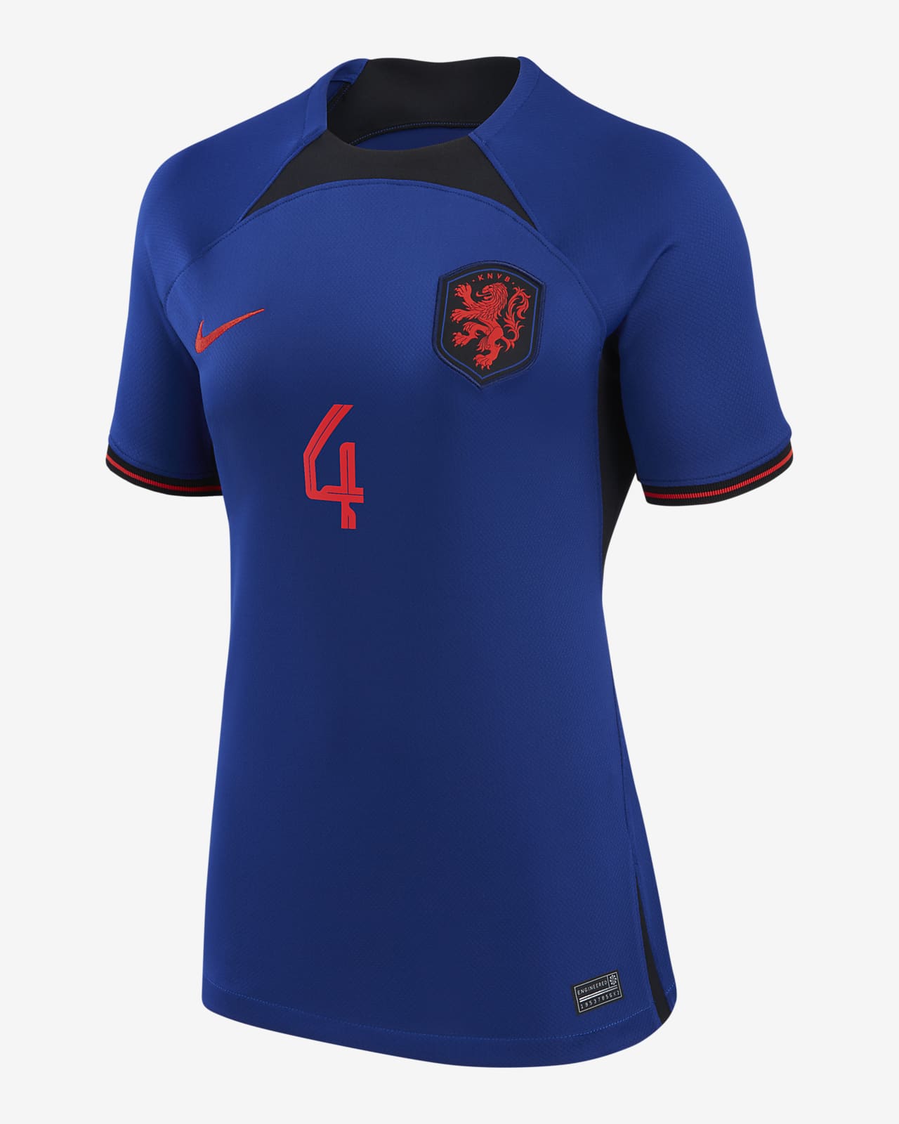 Netherlands National Team 2022/23 Stadium Away (Virgil van Dijk) Women's  Nike Dri-FIT Soccer Jersey.