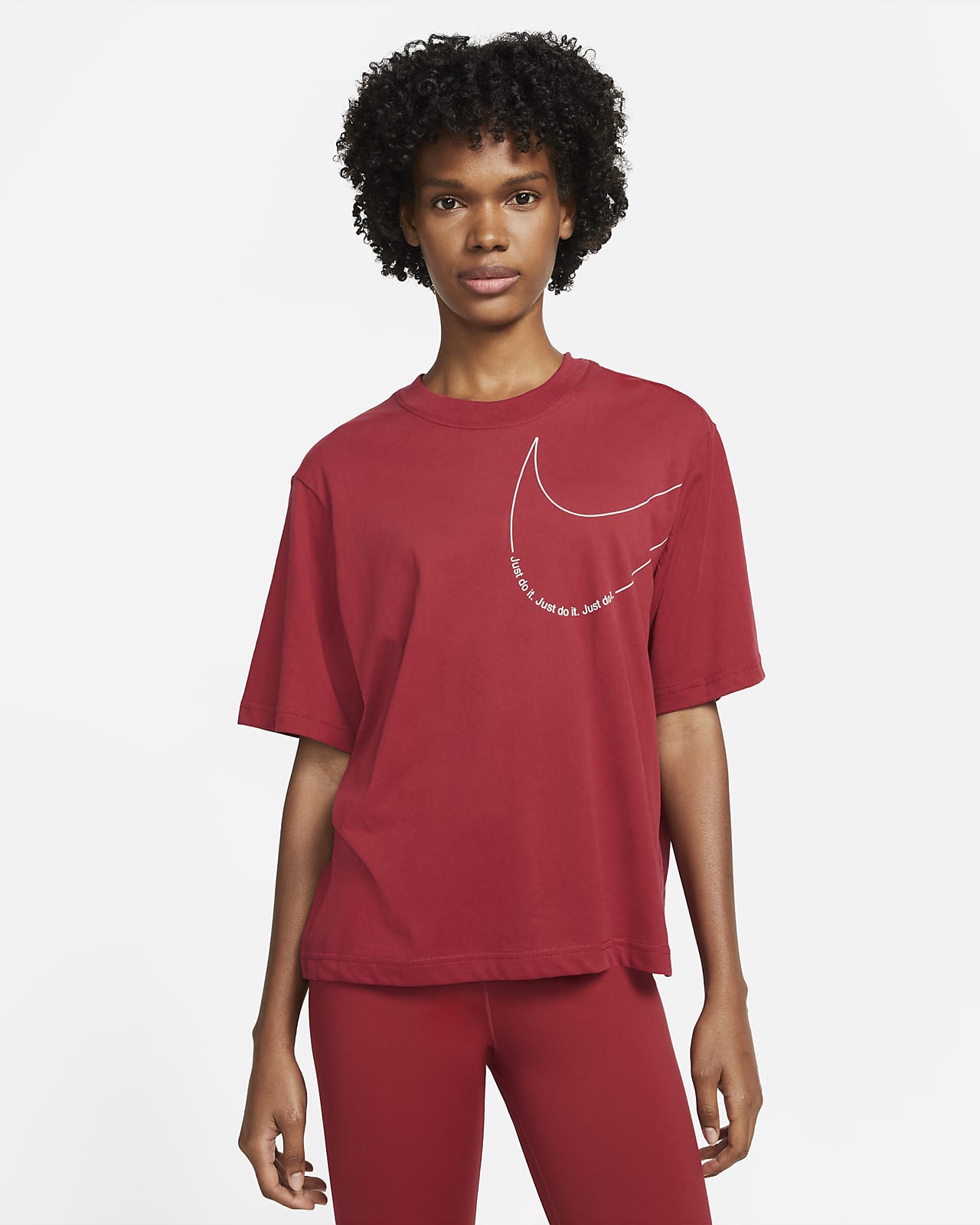 Nike Dri-FIT-trænings-T-shirt med firkantet pasform til kvinder