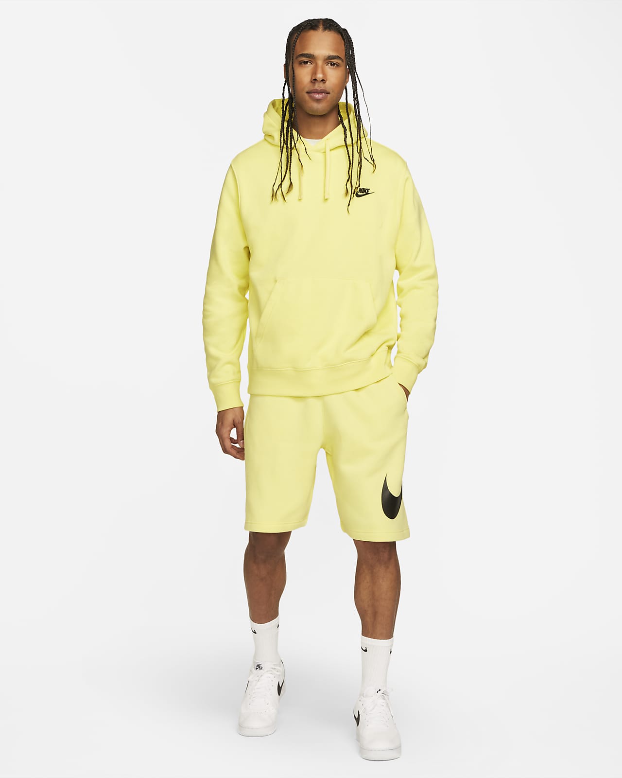 yellow nike club shorts