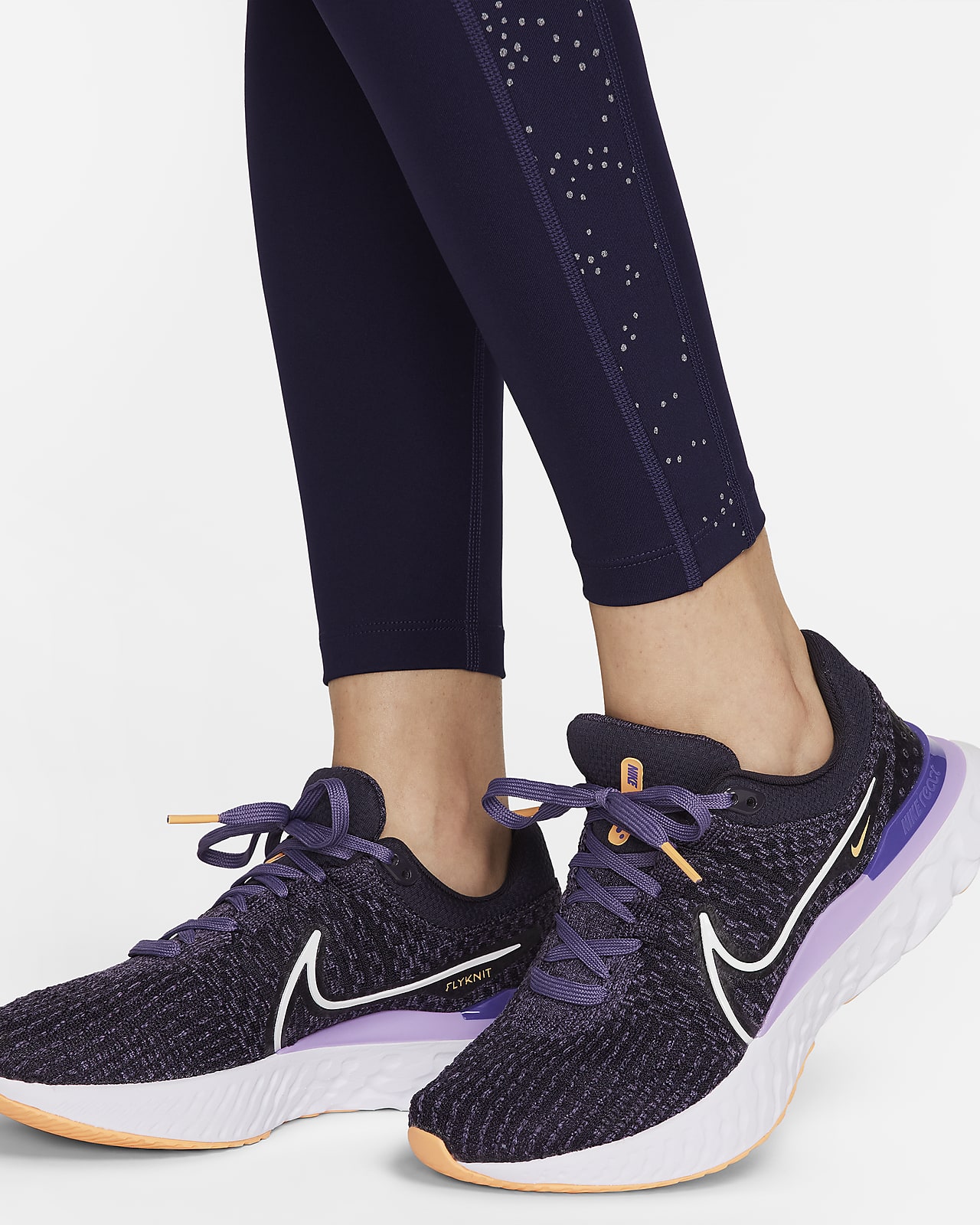 Women's Nike One Luxe Aurora Mid-Rise 7/8 Marbled Leggings Printed L Purple  Dawn
