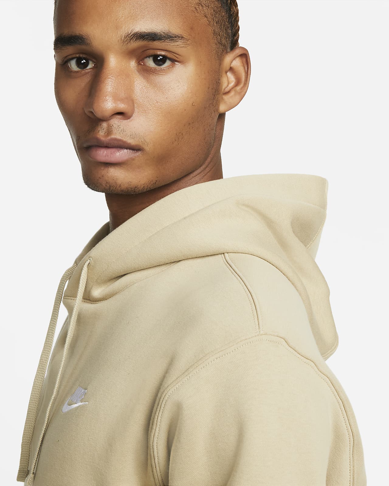 nike sportswear club hoodie beige