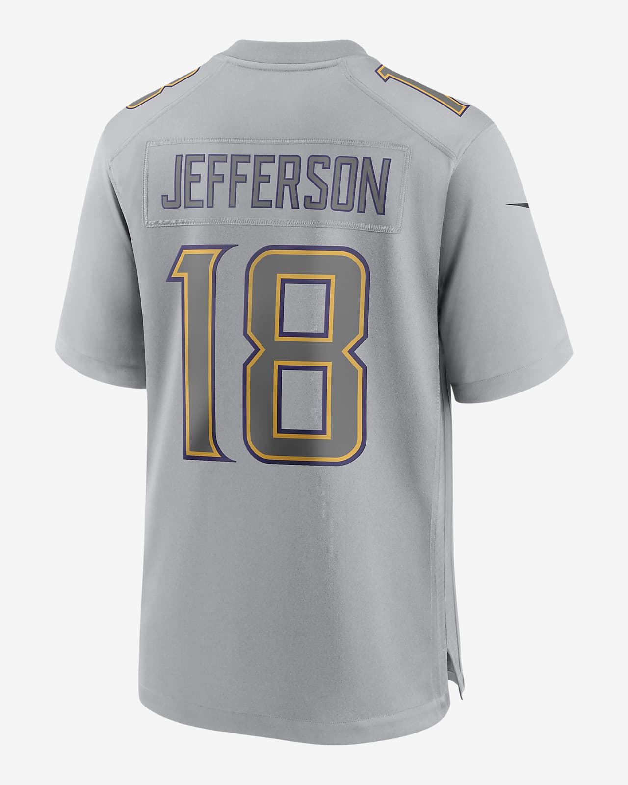 Men's Nike Justin Jefferson Gray Minnesota Vikings Atmosphere Fashion Game Jersey