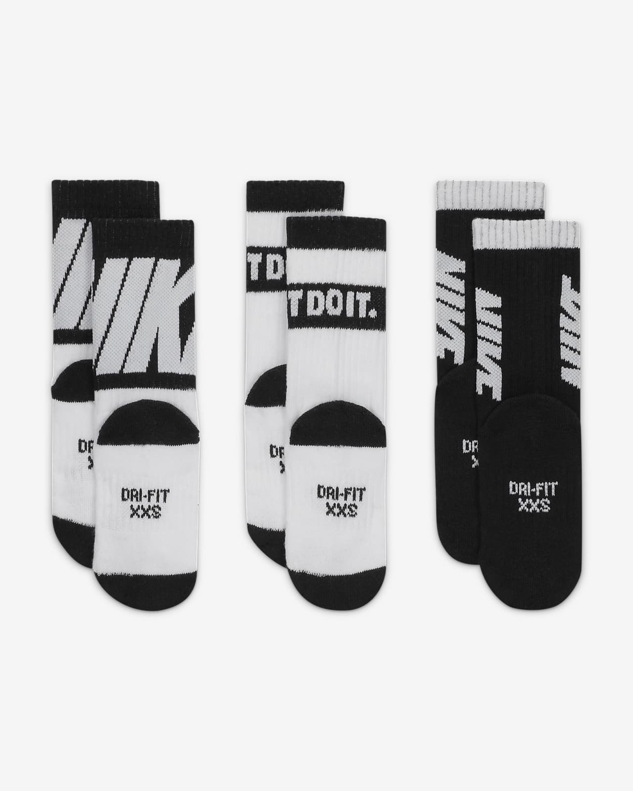 Nike Dri-FIT Sport Little Kids' Crew Socks (3 Pairs)