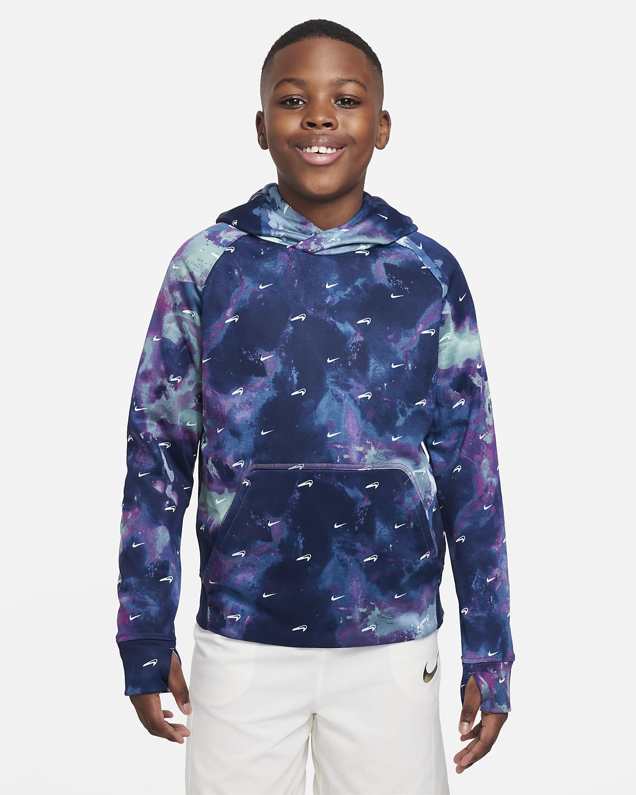 equipaje Supervisar Tomar un baño Nike Therma-FIT Big Kids' (Boys') Printed Pullover Hoodie (Extended Size).  Nike.com