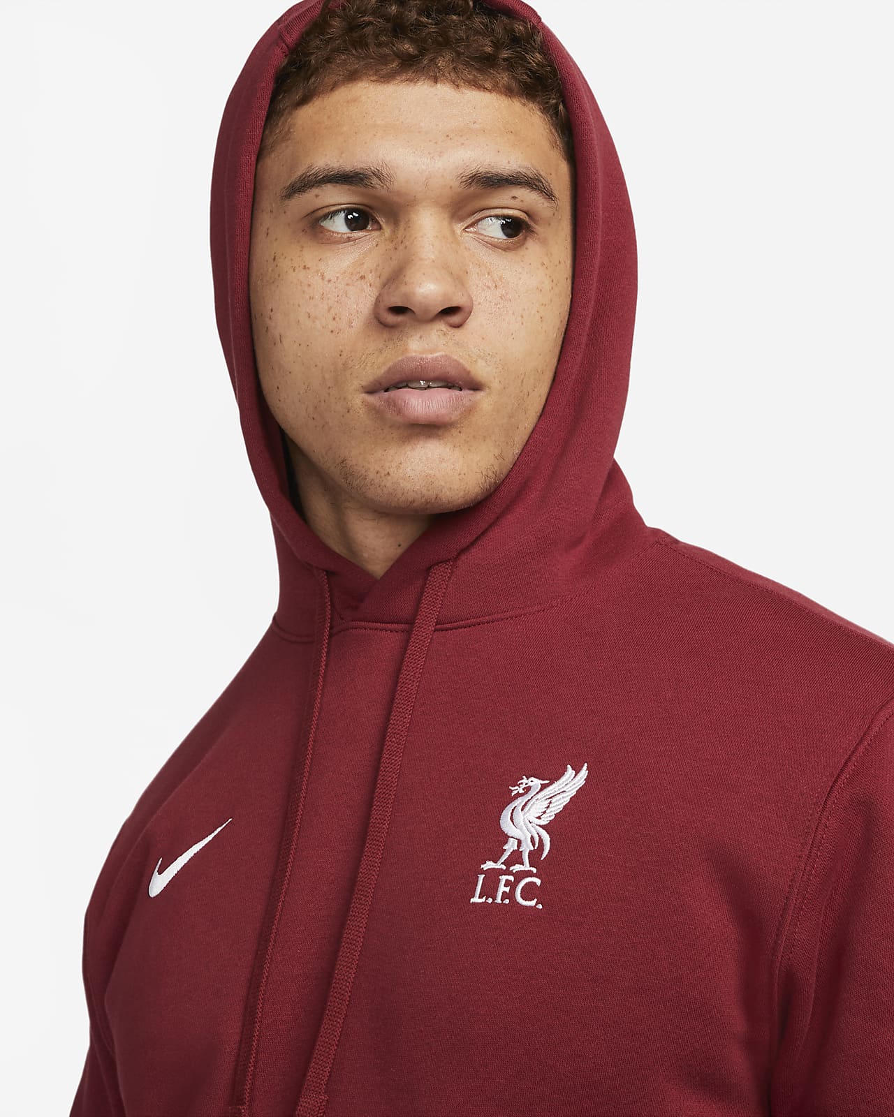 Youth Nike Red Liverpool Club Fleece Full-Zip Hoodie Size: Small