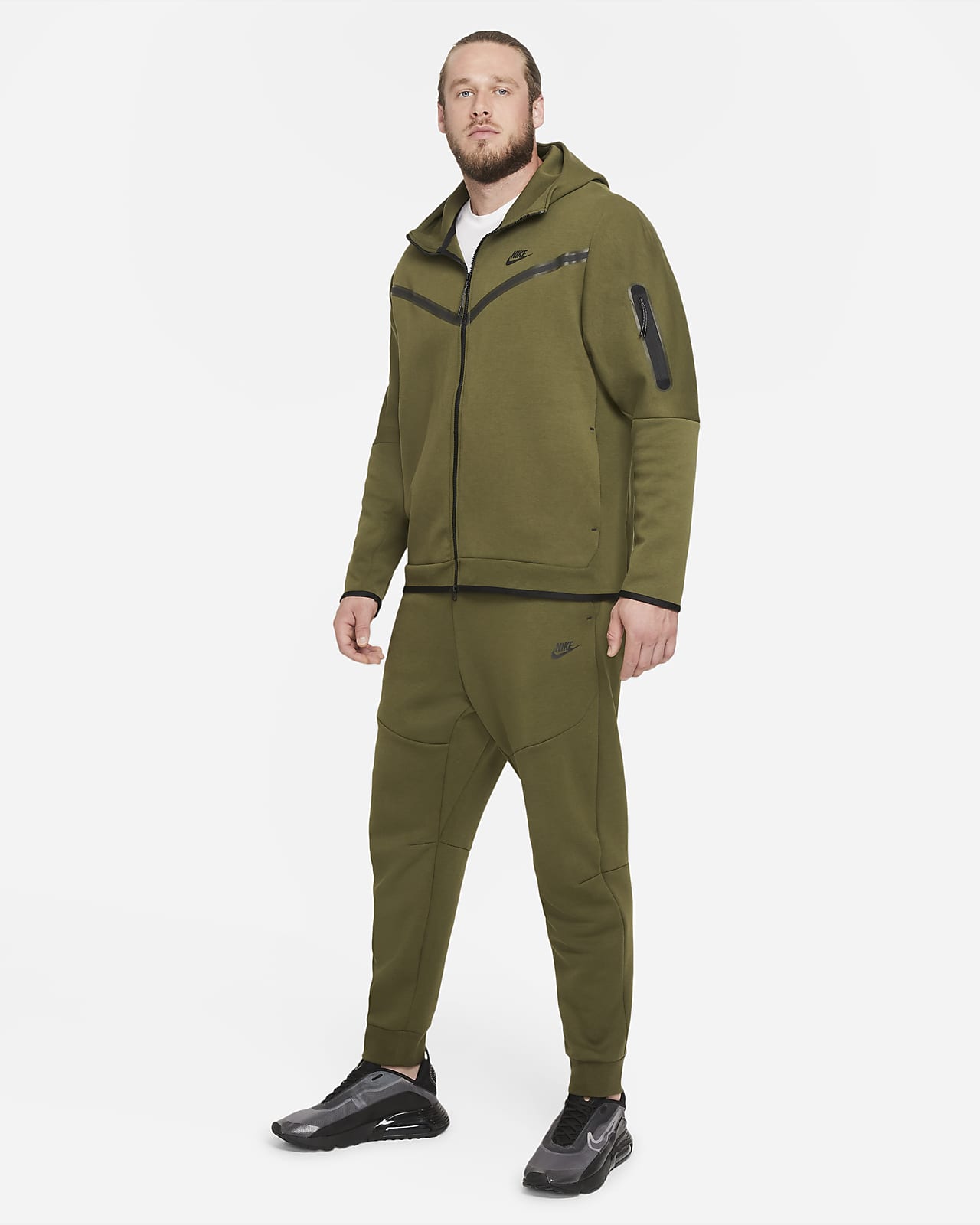 nike sportswear tech fleece green