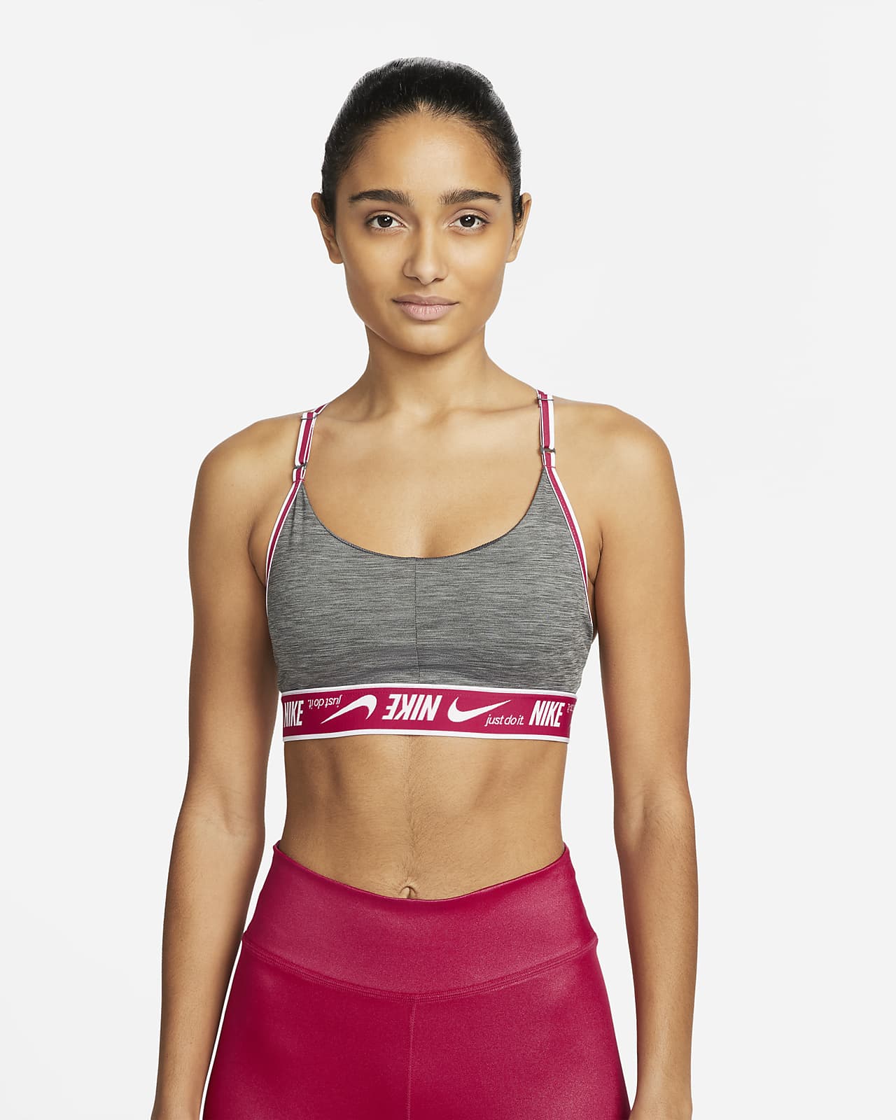 womens red nike sports bra