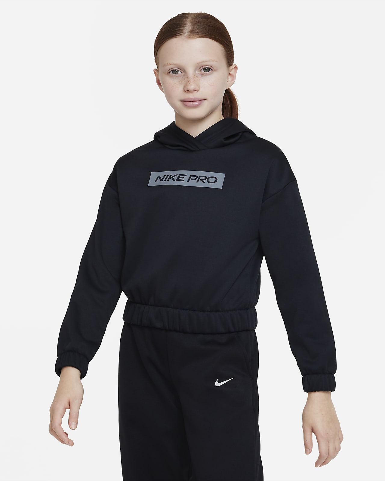 Nike Pro Therma-FIT hettegenser til store barn (jente)