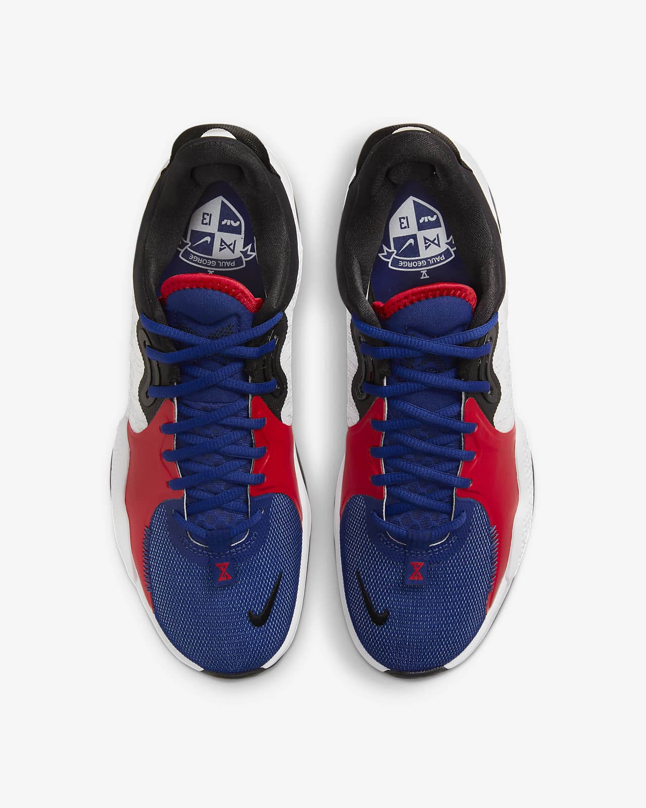 red white and blue nike basketball shoes