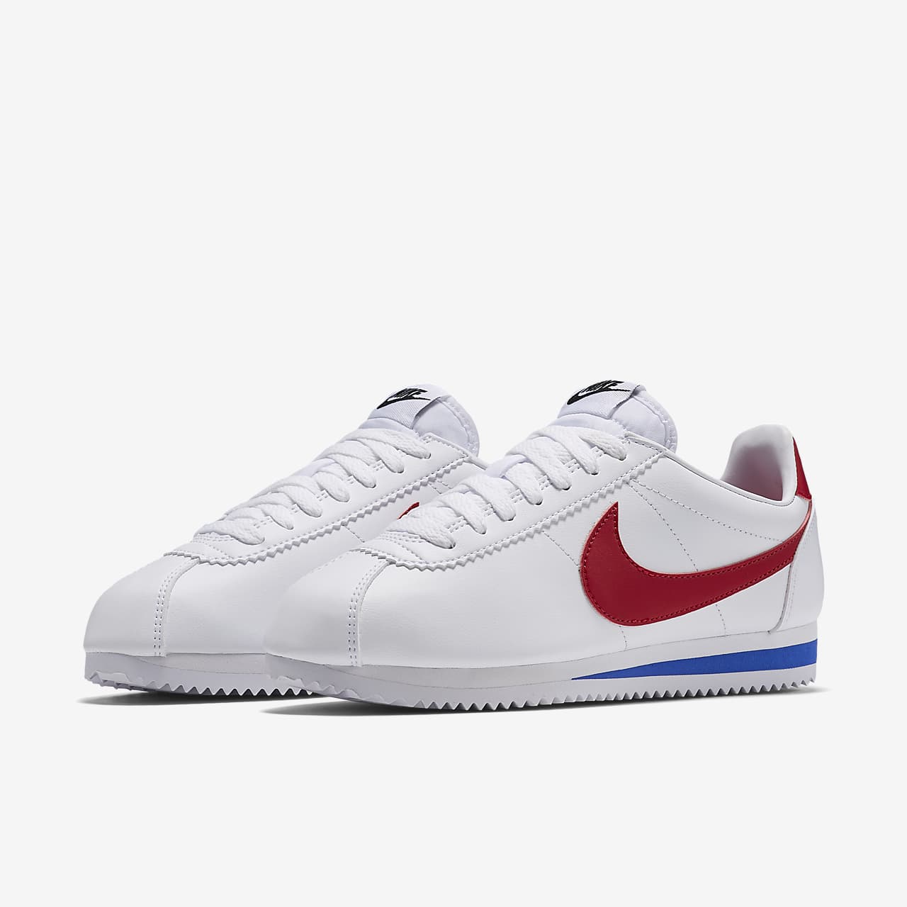 nike cortez womens white red blue