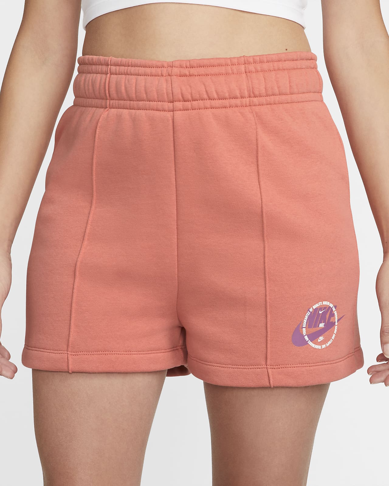 nike orange fleece shorts