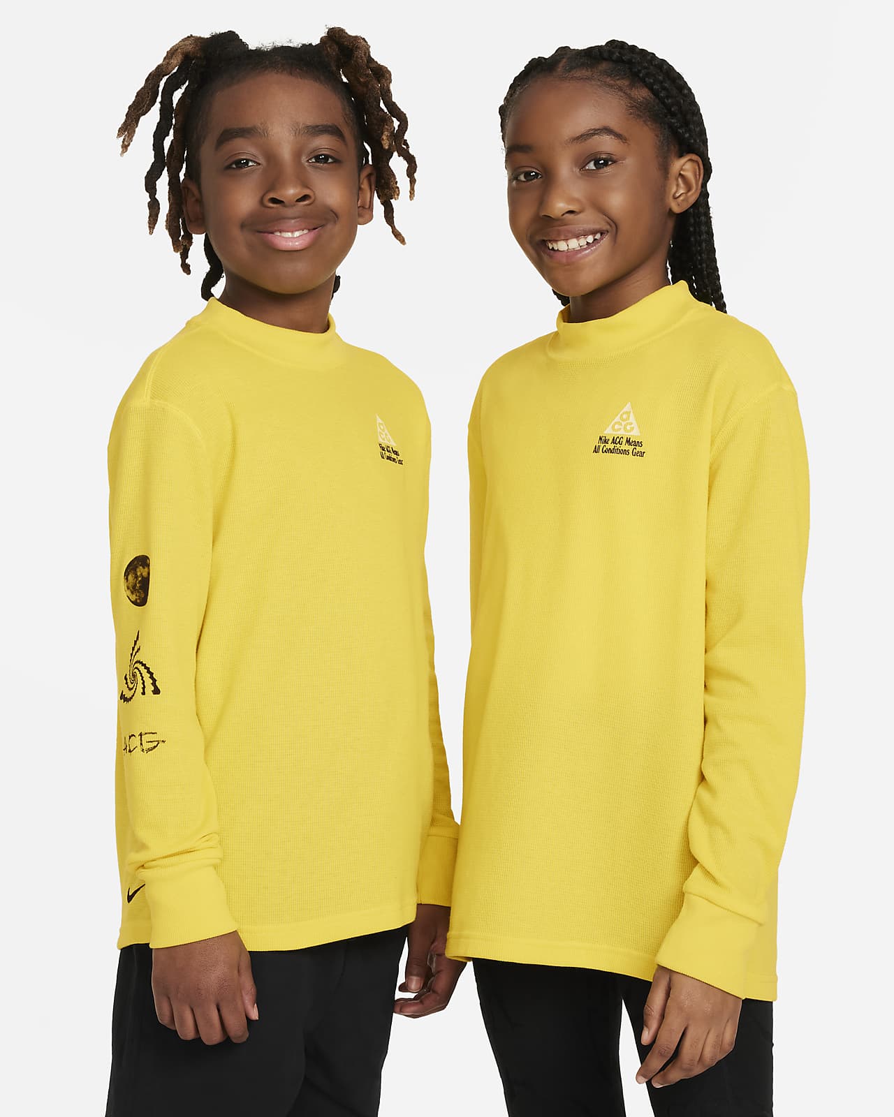 Volné tričko Nike ACG s dlouhým rukávem a vaflovou strukturou pro větší děti