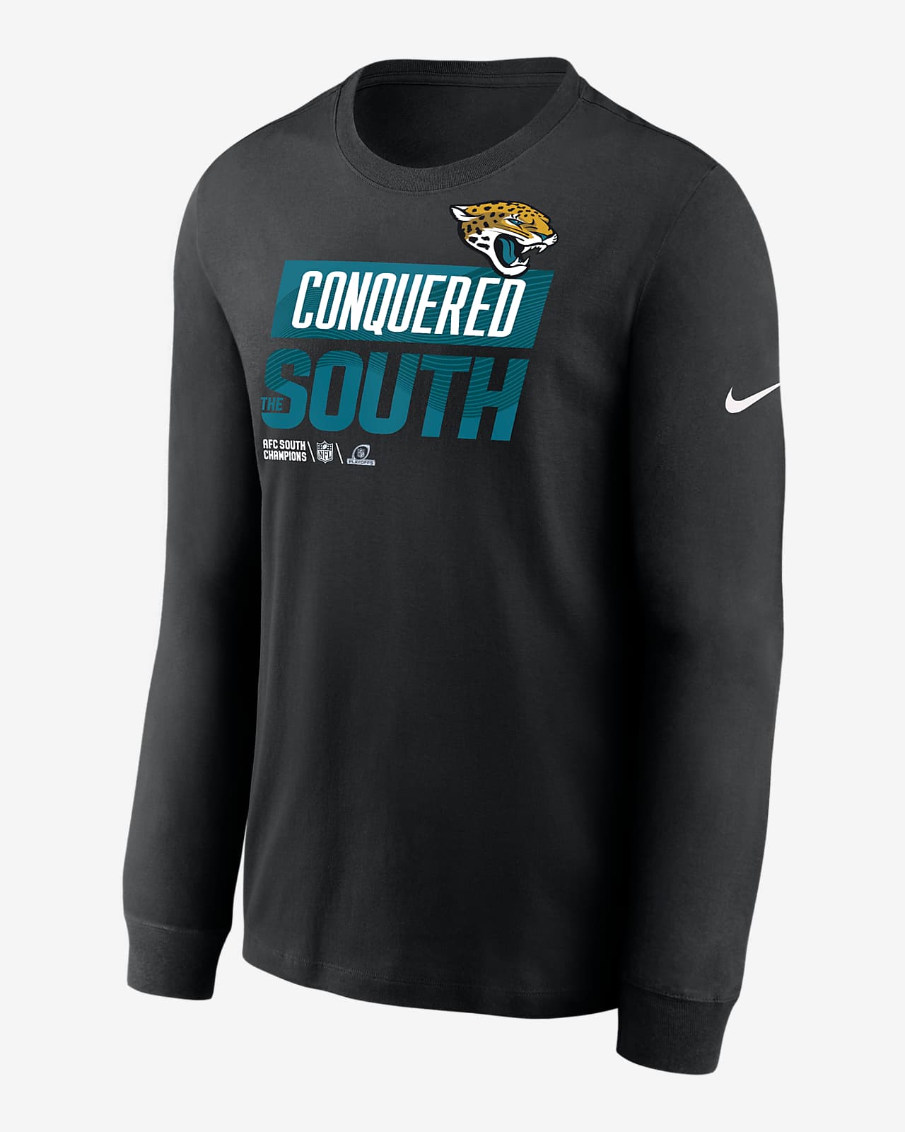 Nike 2022 AFC South Champions Trophy Collection (NFL Jacksonville Jaguars)  Men's Long-Sleeve T-Shirt.