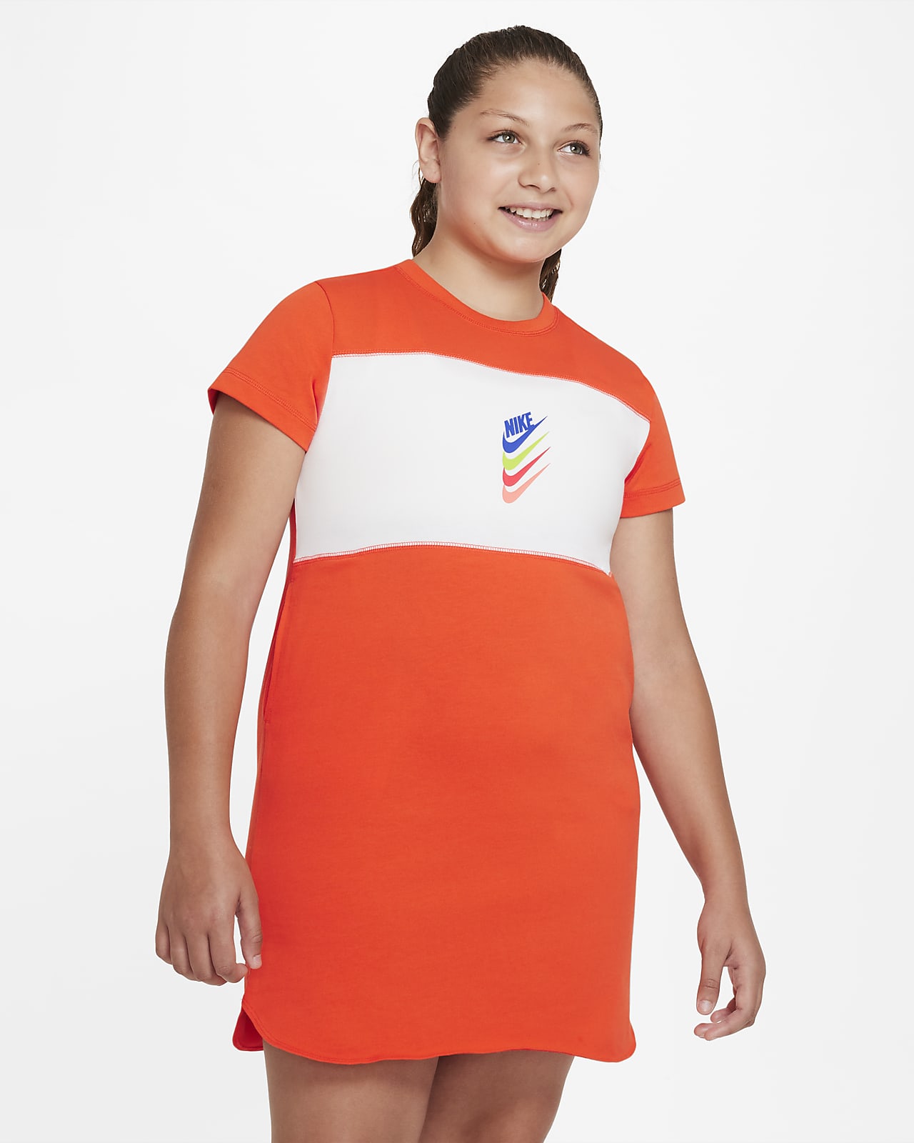 Vestido de manga corta para niña talla grande Nike Sportswear (Talla amplia).  