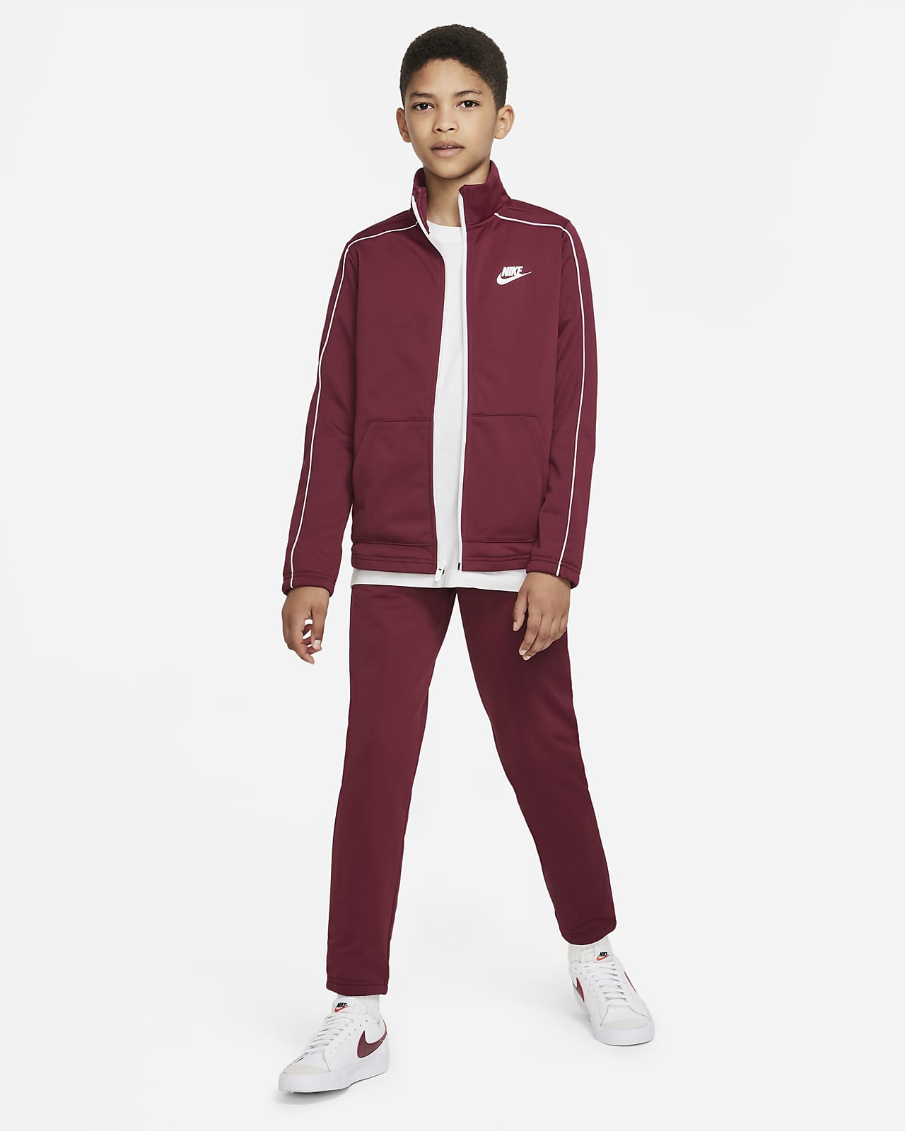 maroon tracksuit nike