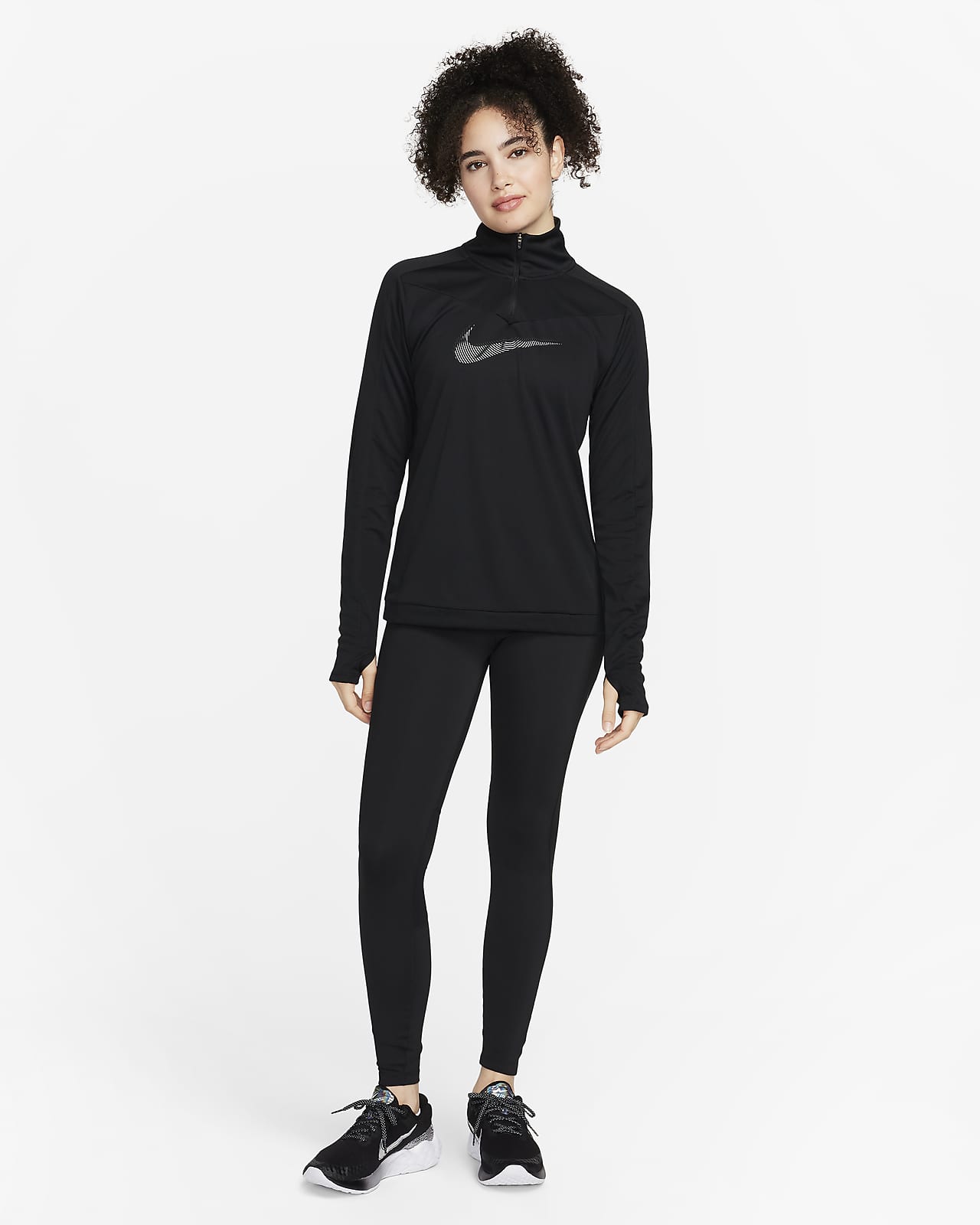 Nike Dri-FIT Swoosh Short Zip Long Sleeve Top Women - active  fuchsia/reflective silver DX0952-623