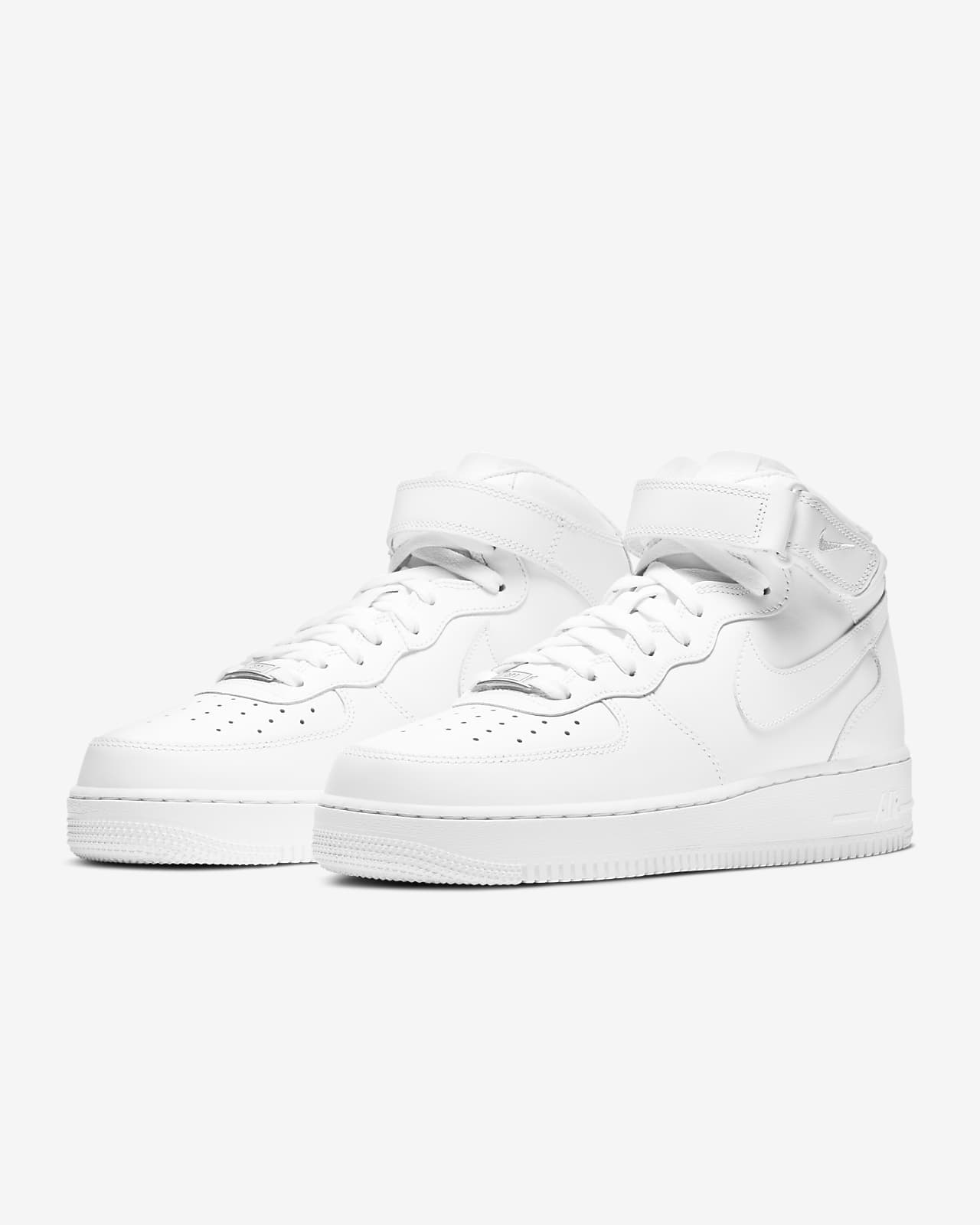 white air force mid top