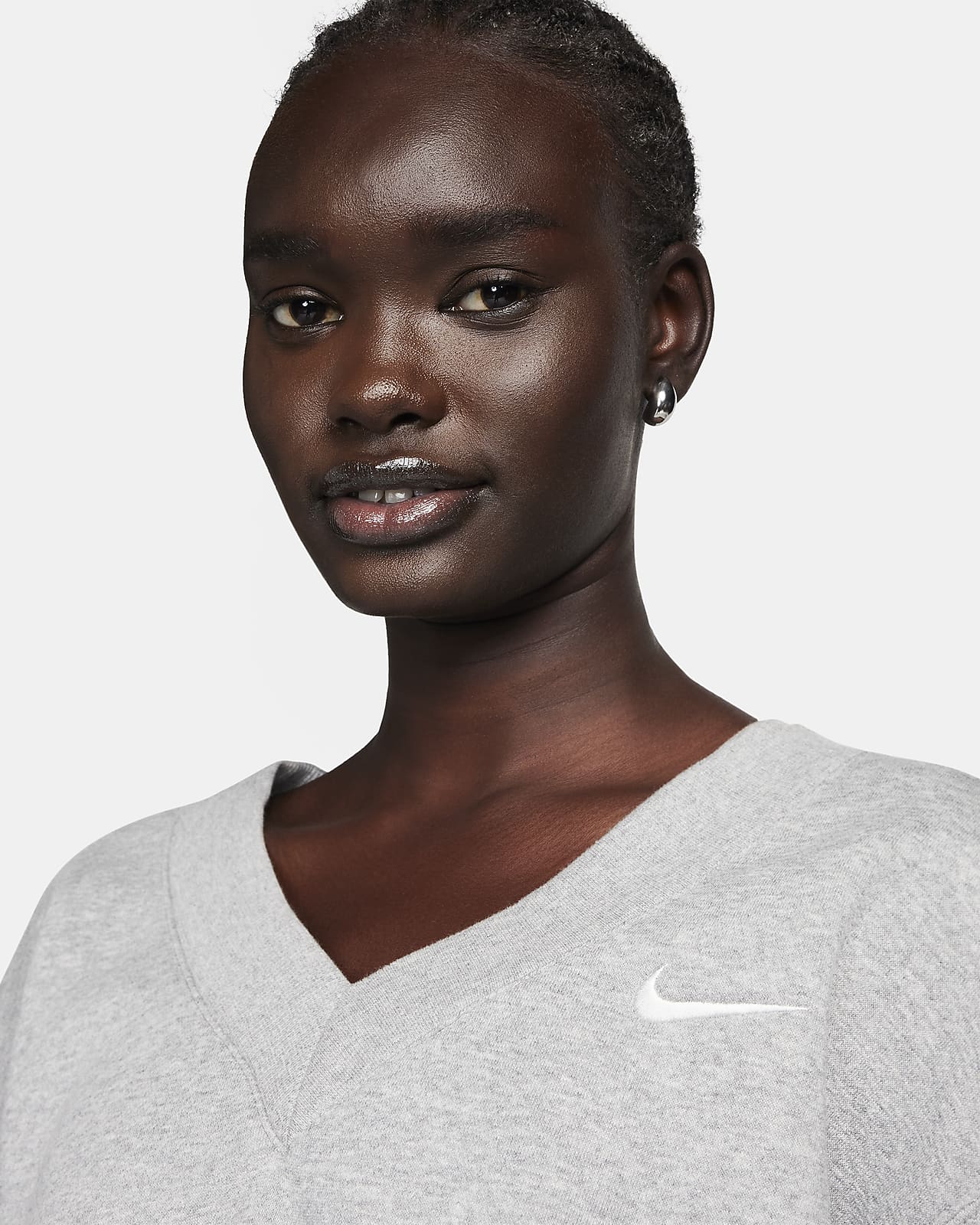 Nike Sportswear Phoenix Fleece Women's Cropped V-Neck Top. Nike CZ