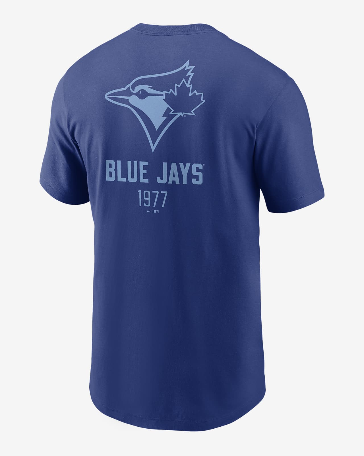 Toronto Blue Jays Large Logo Back Stack Men's Nike MLB T-Shirt.
