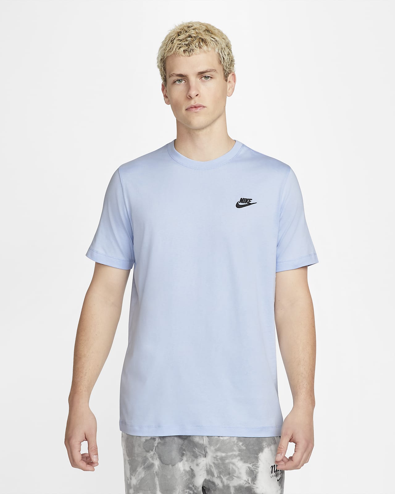 nike club t shirt light blue