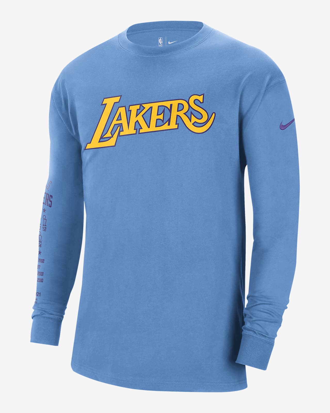 Långärmad NBA-t-shirt Los Angeles Lakers Courtside Nike för män