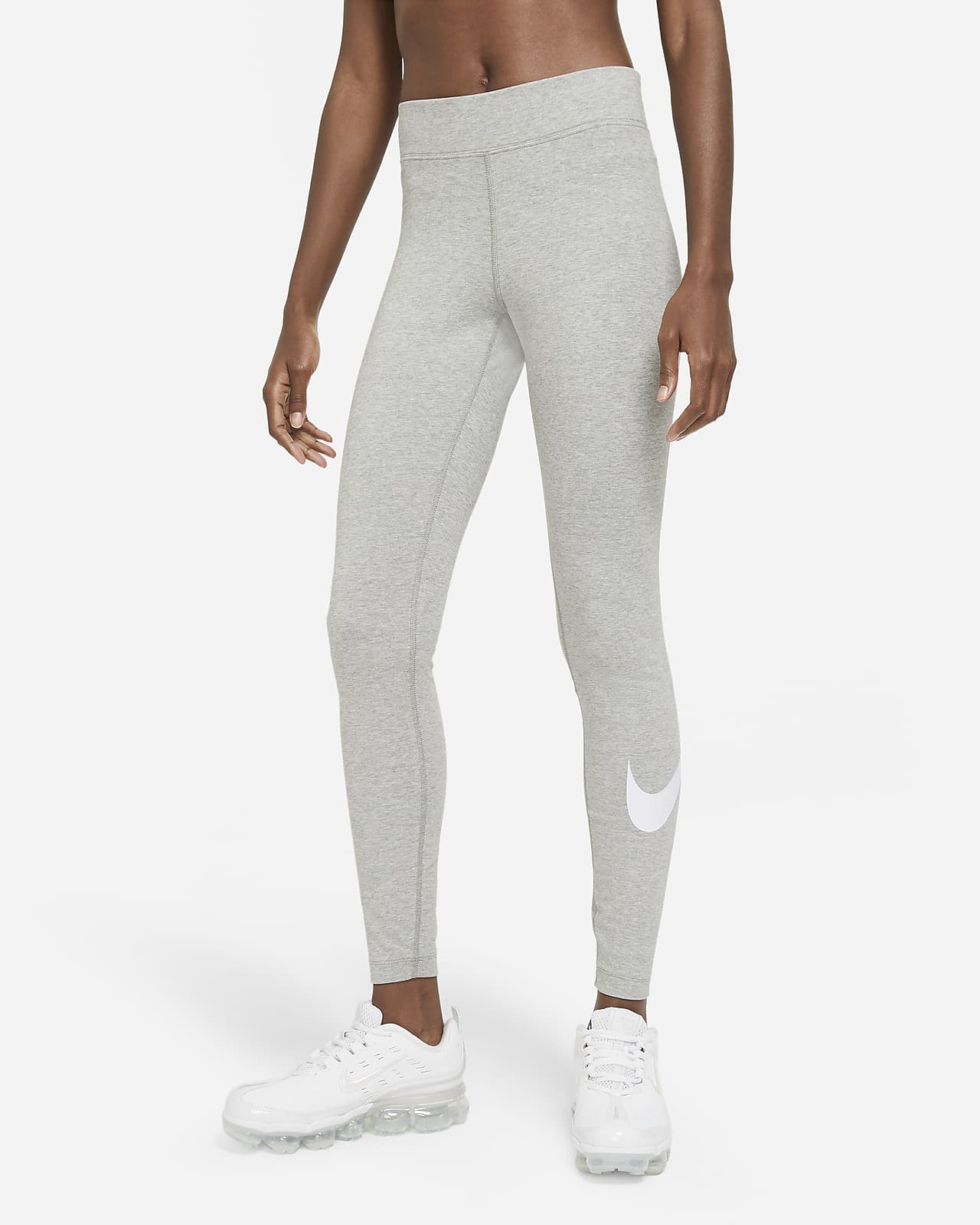 Damskie legginsy ze średnim stanem i logo Swoosh Nike Sportswear Essential