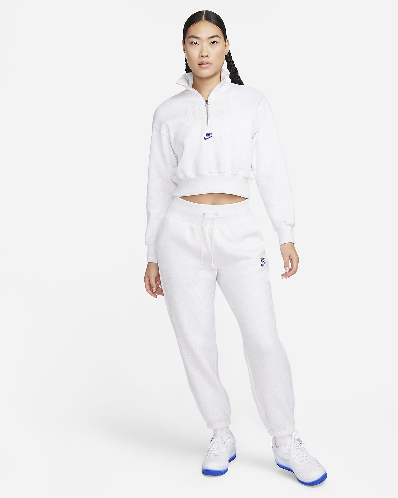 Nike Women's Sportswear Club Fleece Mid-Rise Oversized Sweatpants-White -  Hibbett