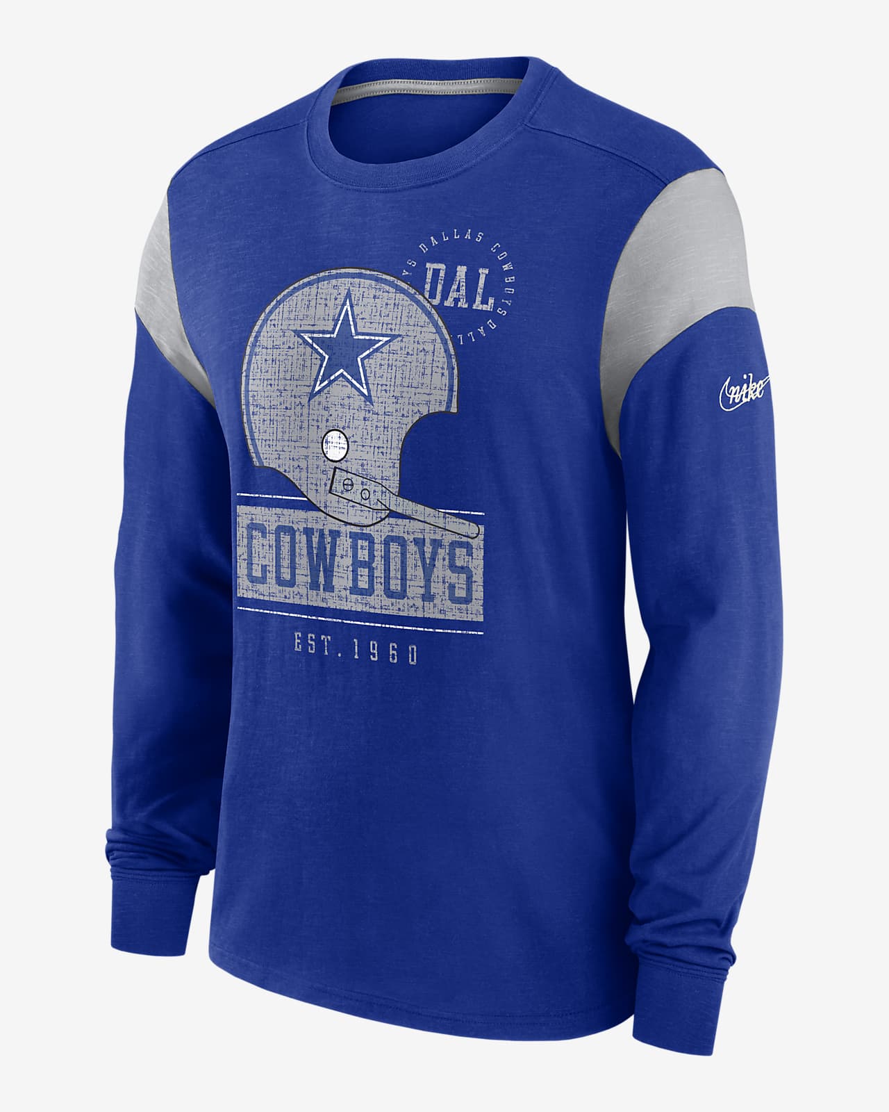 Nike Women's Dallas Cowboys Logo Slub Fashion Top T-shirt