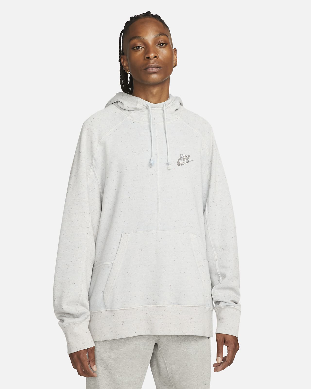 nike double futura overhead hoodie grey