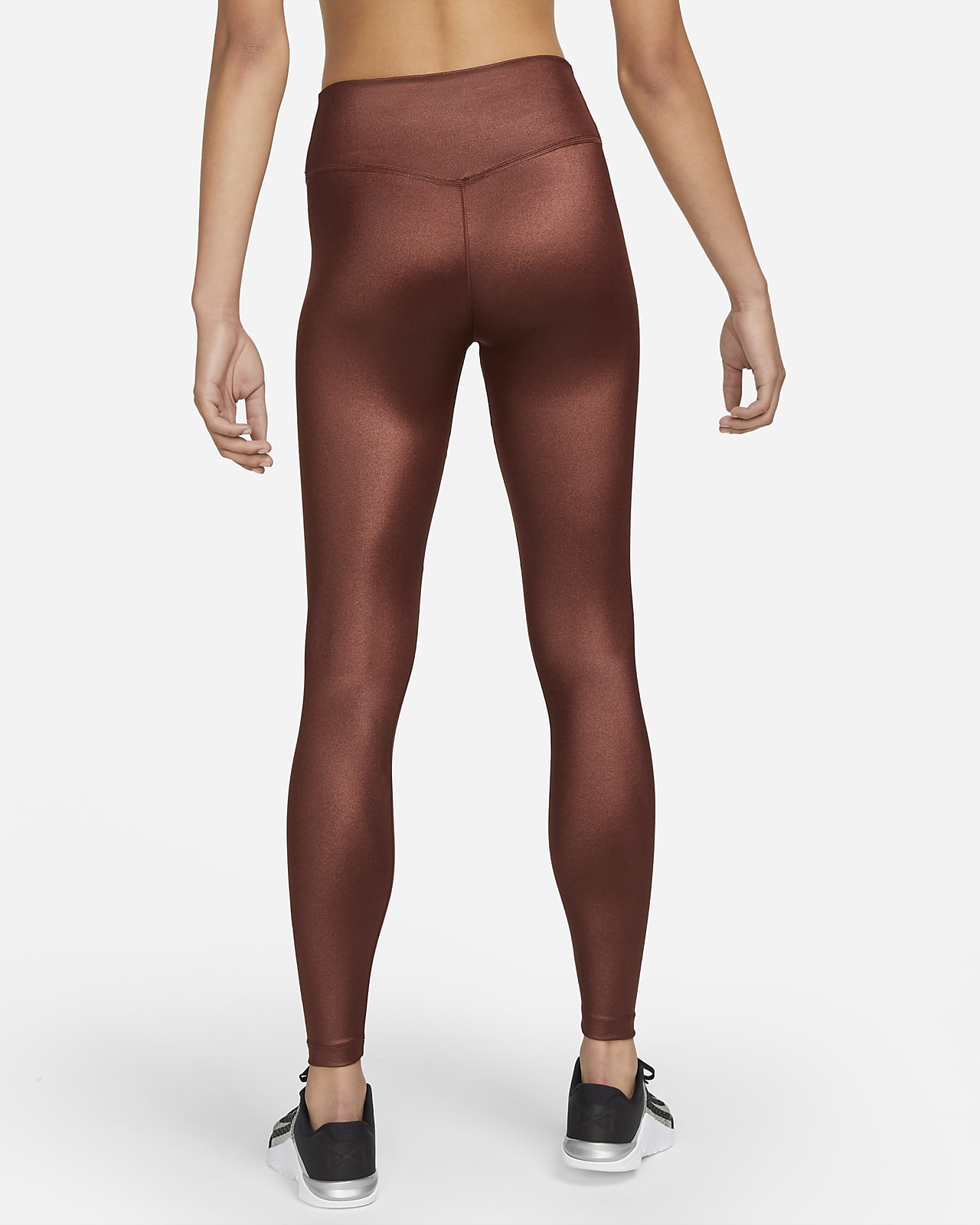 Nike Dri-FIT One Glanzende legging met halfhoge taille voor dames. Nike NL