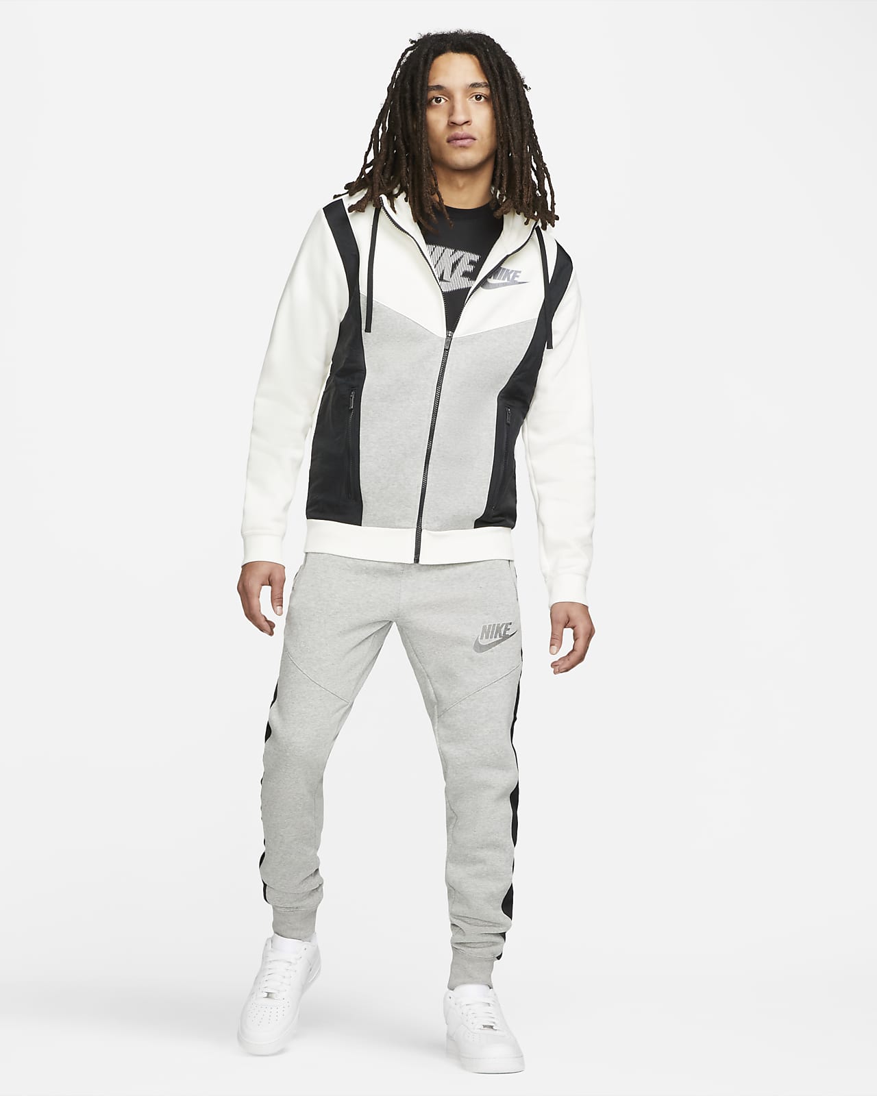 Nike Sportswear Hybrid Full-Zip Fleece Hoodie. Nike AE