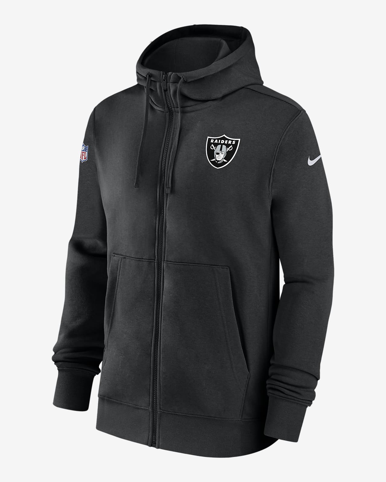 Las Vegas Raiders Sideline Club Men's Nike NFL Full-Zip Hoodie.