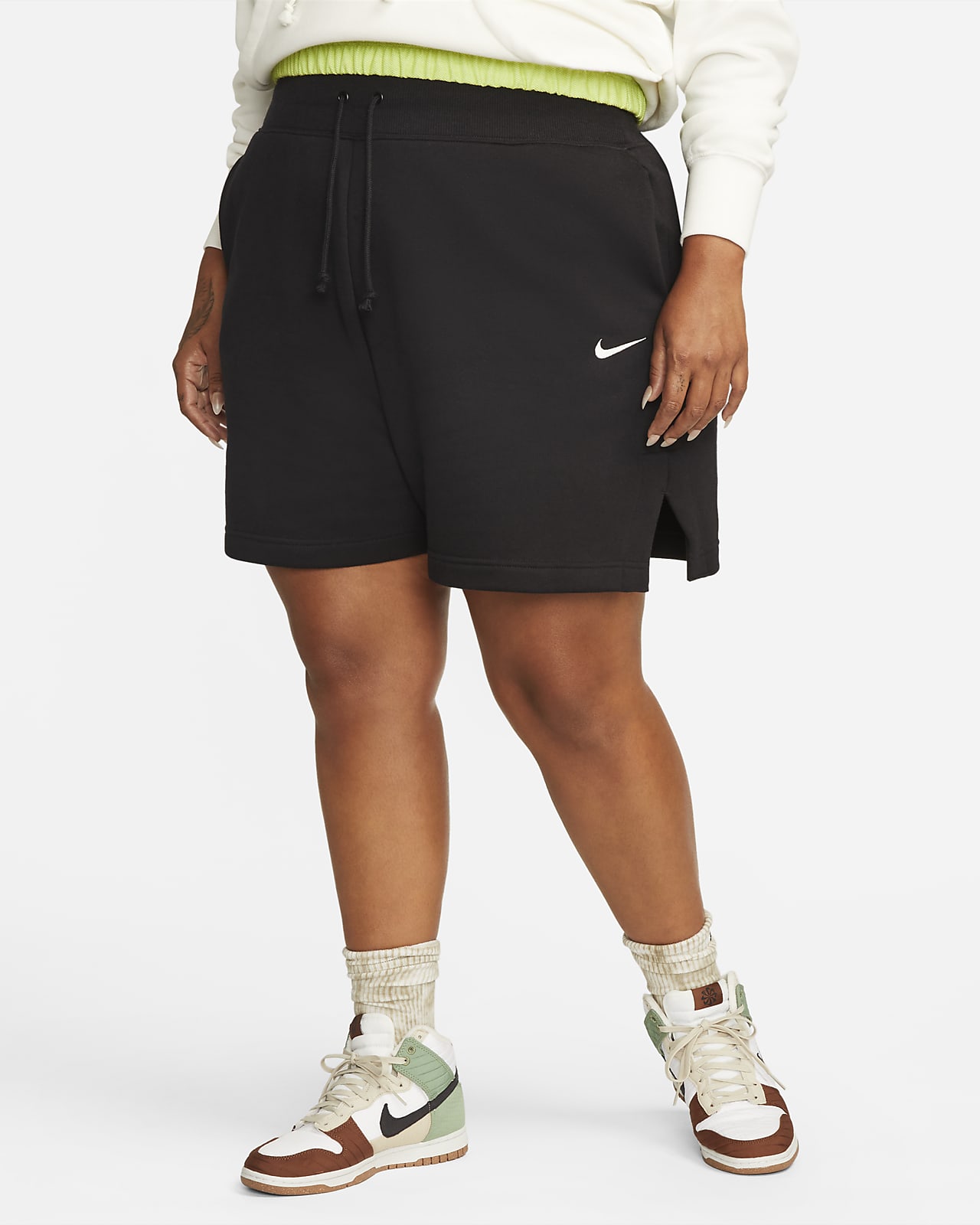 diamante instructor Ajustable Nike Sportswear Phoenix Fleece Women's High-Waisted Loose-Fit Shorts (Plus  Size). Nike NO