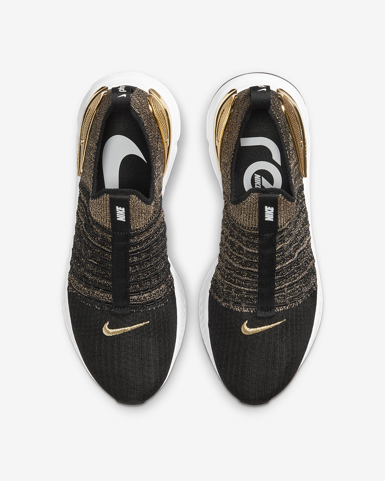 nike flyknit gold and black