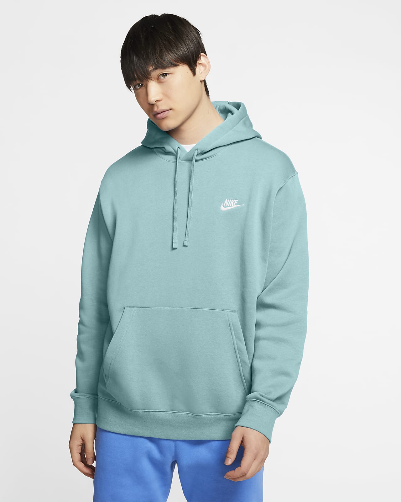 nike sportswear club logo pullover hoodie