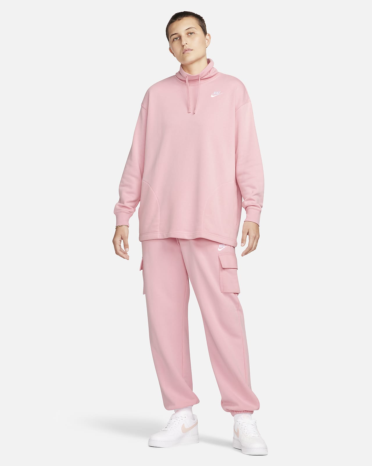 Nike Sportswear Women's Club Fleece Full-Zip Hoodie Med Soft Pink
