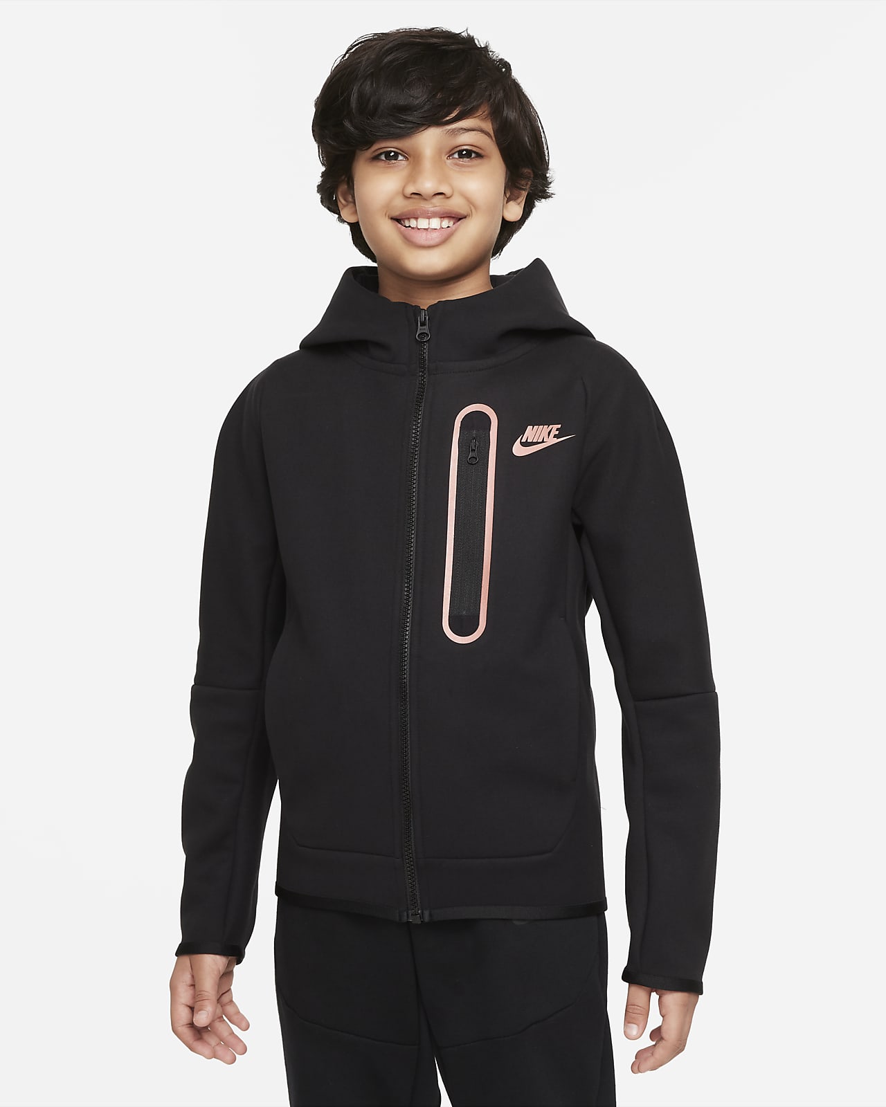Nike Sportswear Tech Fleece Big Kids' (Boys') Brushed Full-Zip Hoodie