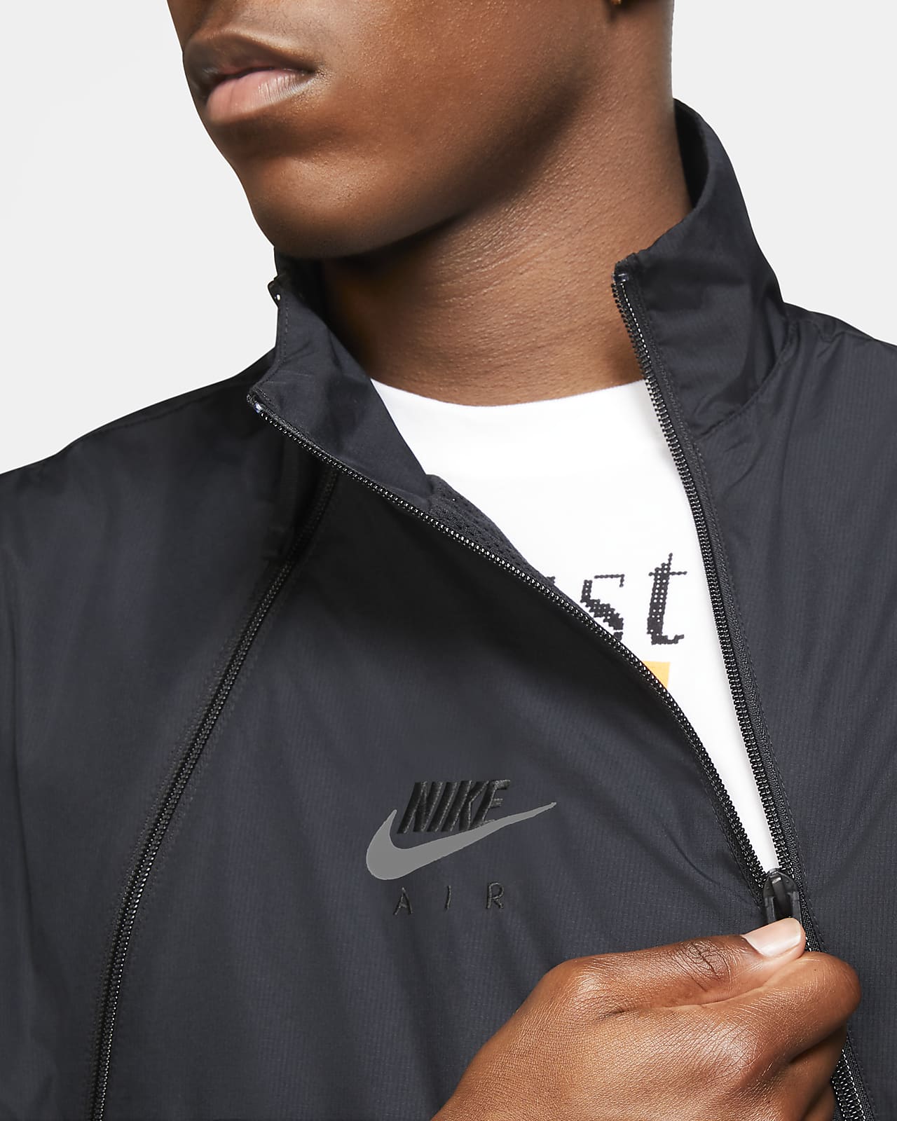 nike air black and white jacket