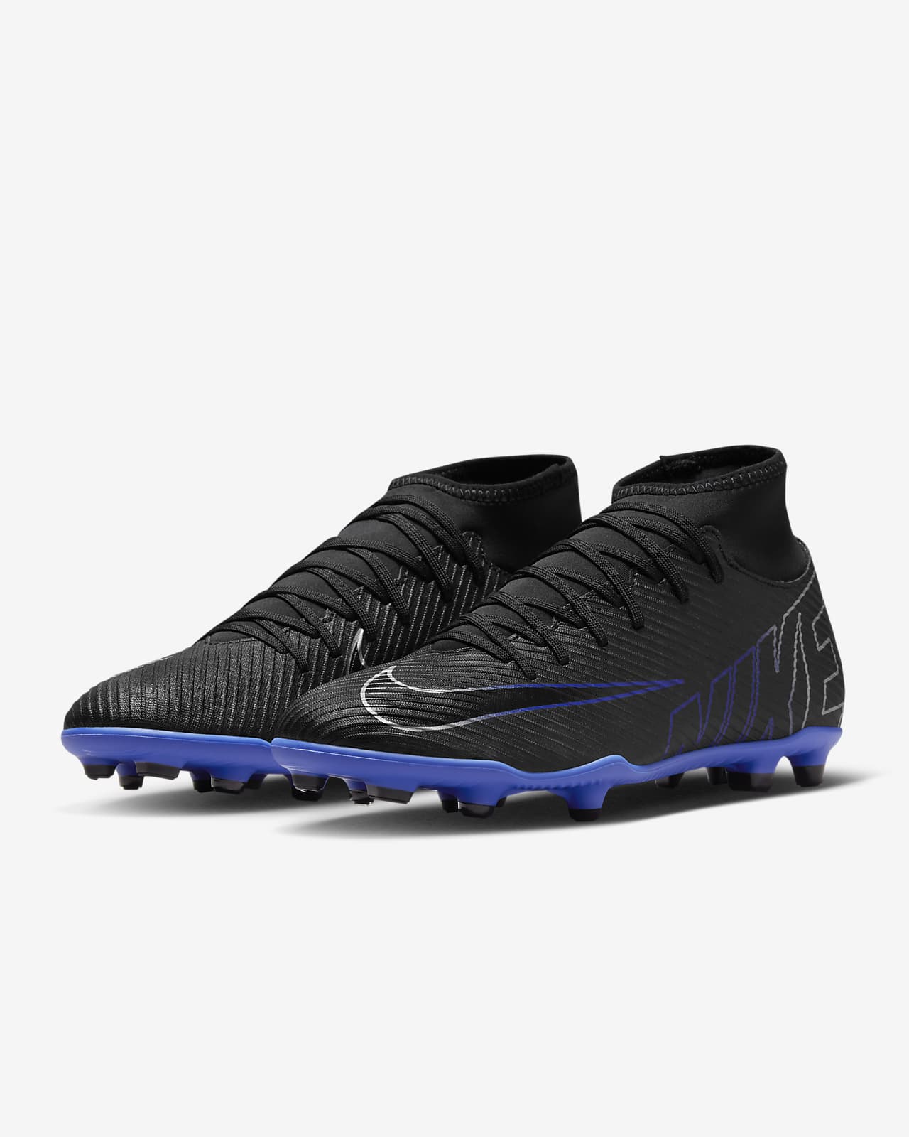 Nike mercurial blue and on sale black