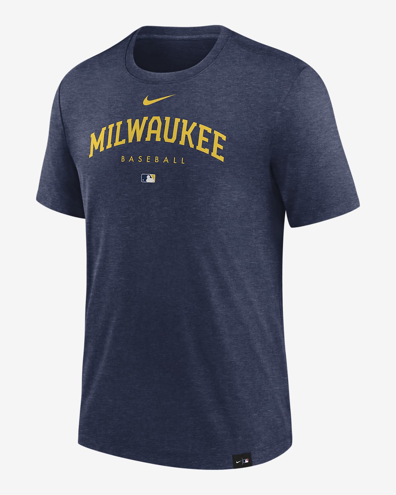 Nike Men's Milwaukee Brewers Early Work T-Shirt - Navy - S - S (Small)