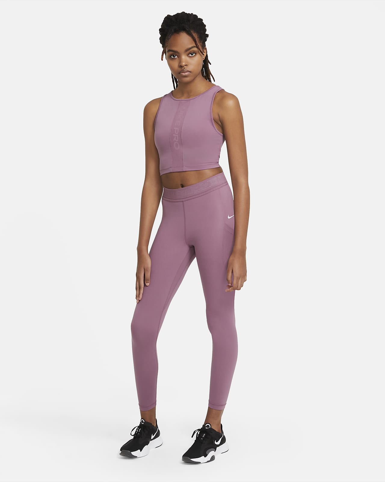 nike pro purple leggings