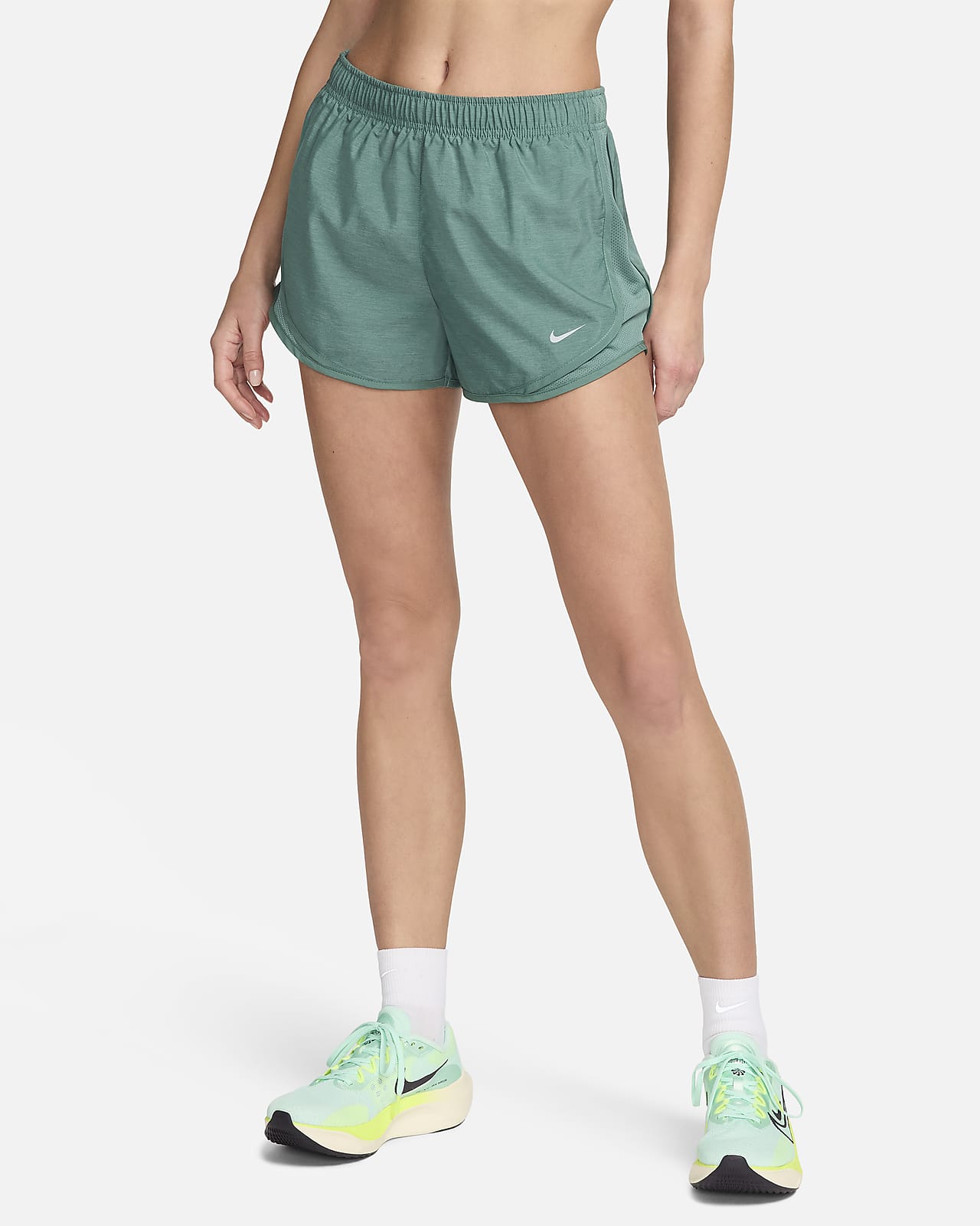 NEW Nike Women's Tempo Modern Embossed 3 WHITE Running Shorts (AJ4713 100)