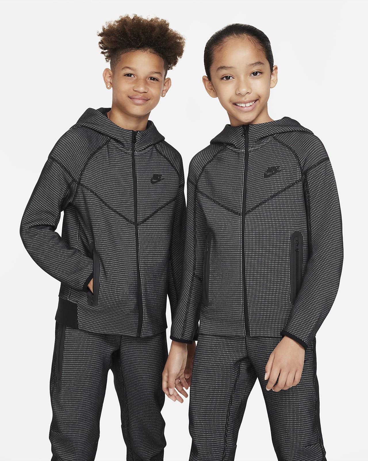 Nike Sweat à Capuche NSW Tech Fleece - Blanc/Vert/Noir Enfant