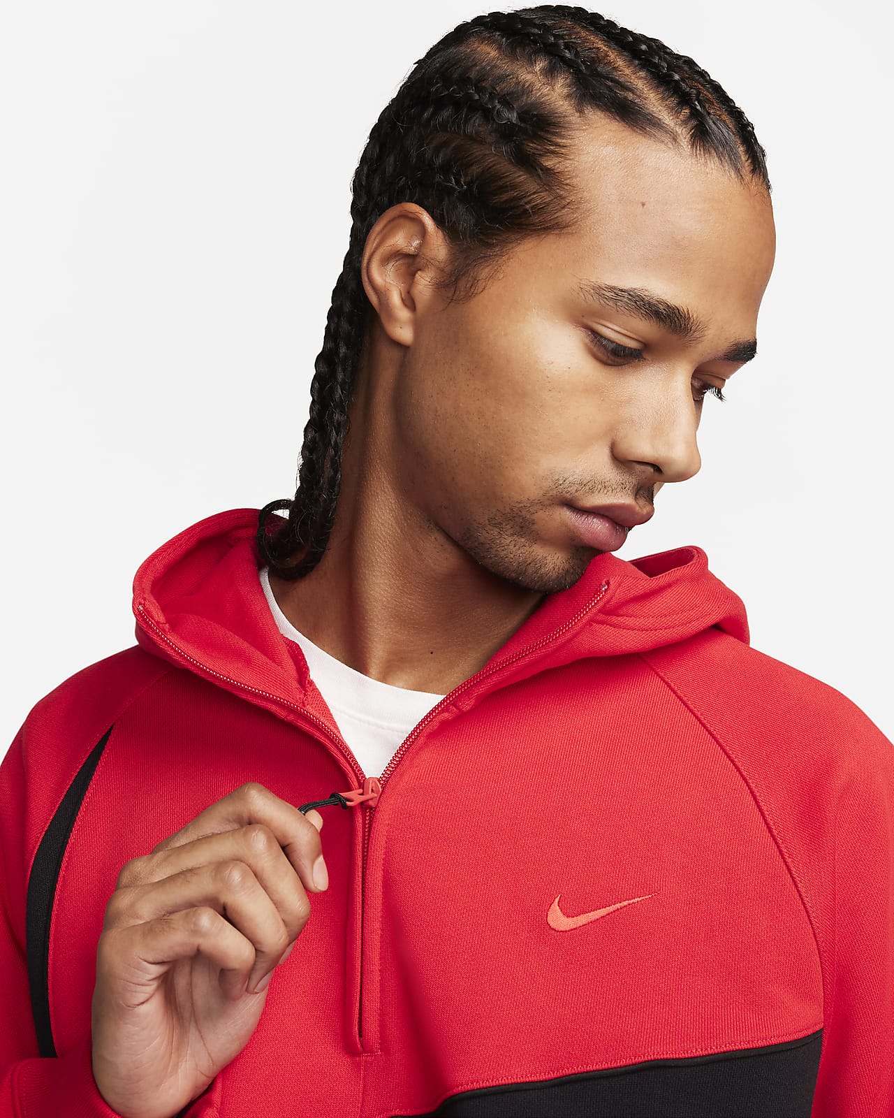 Nike Big Swoosh Zip-up Sweatshirt Hoodie in Red for Men