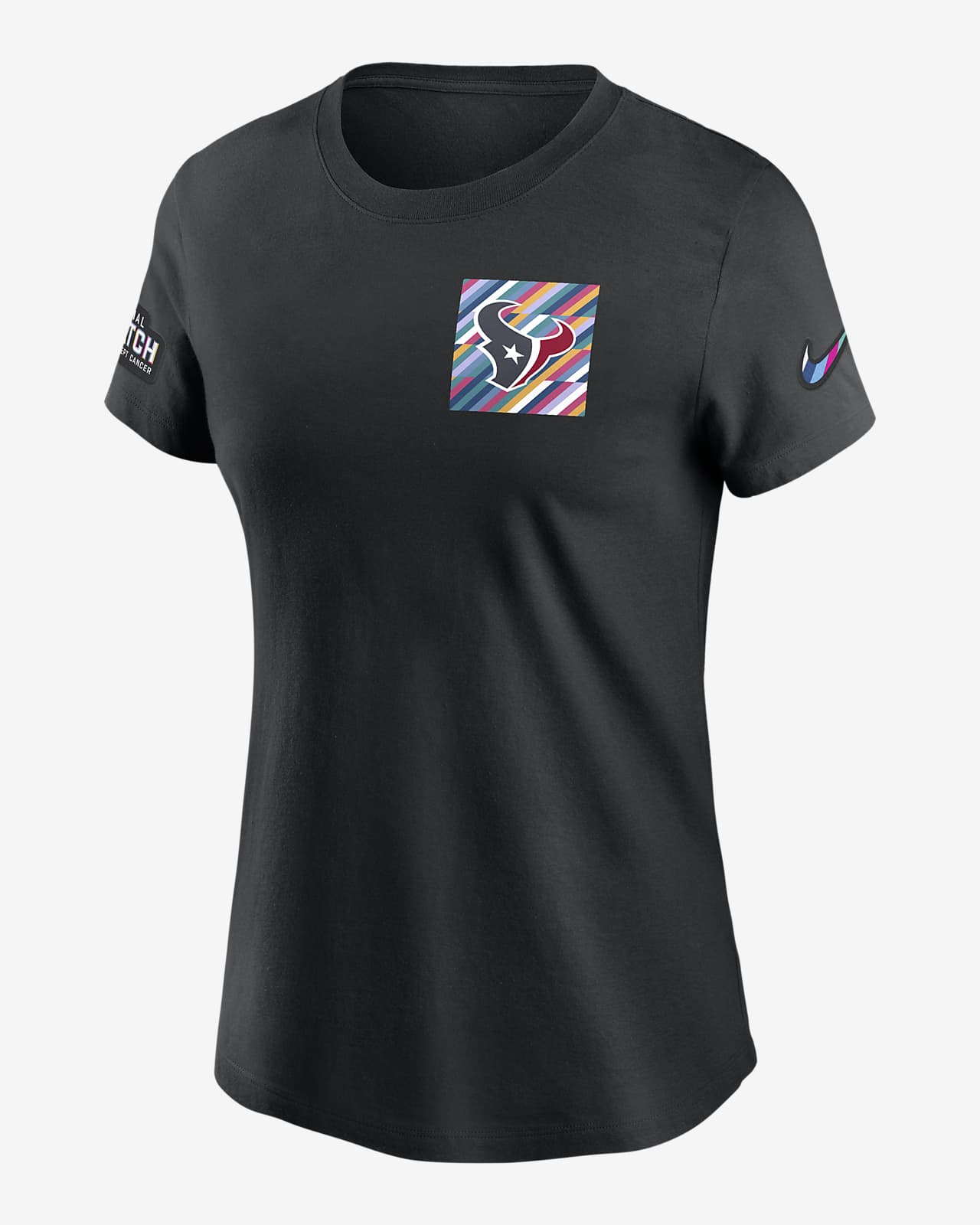 Houston Texans Crucial Catch Sideline Nike Women's NFL T-Shirt in Black, Size: Small | 24300AZUD-ARJ